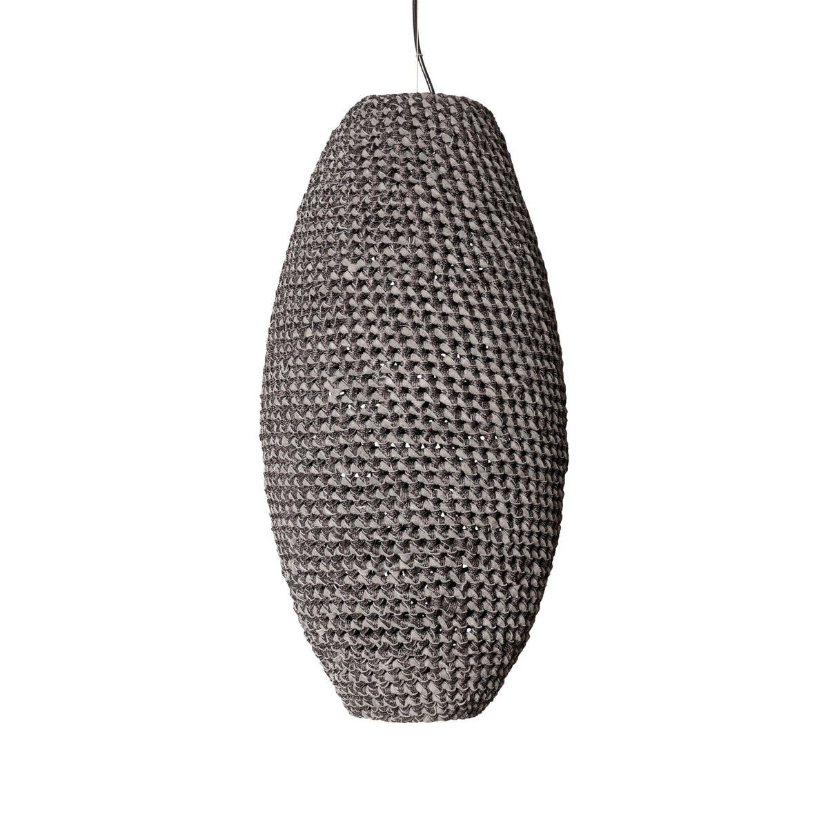 Large Crocheted Leather Pod Pendant
