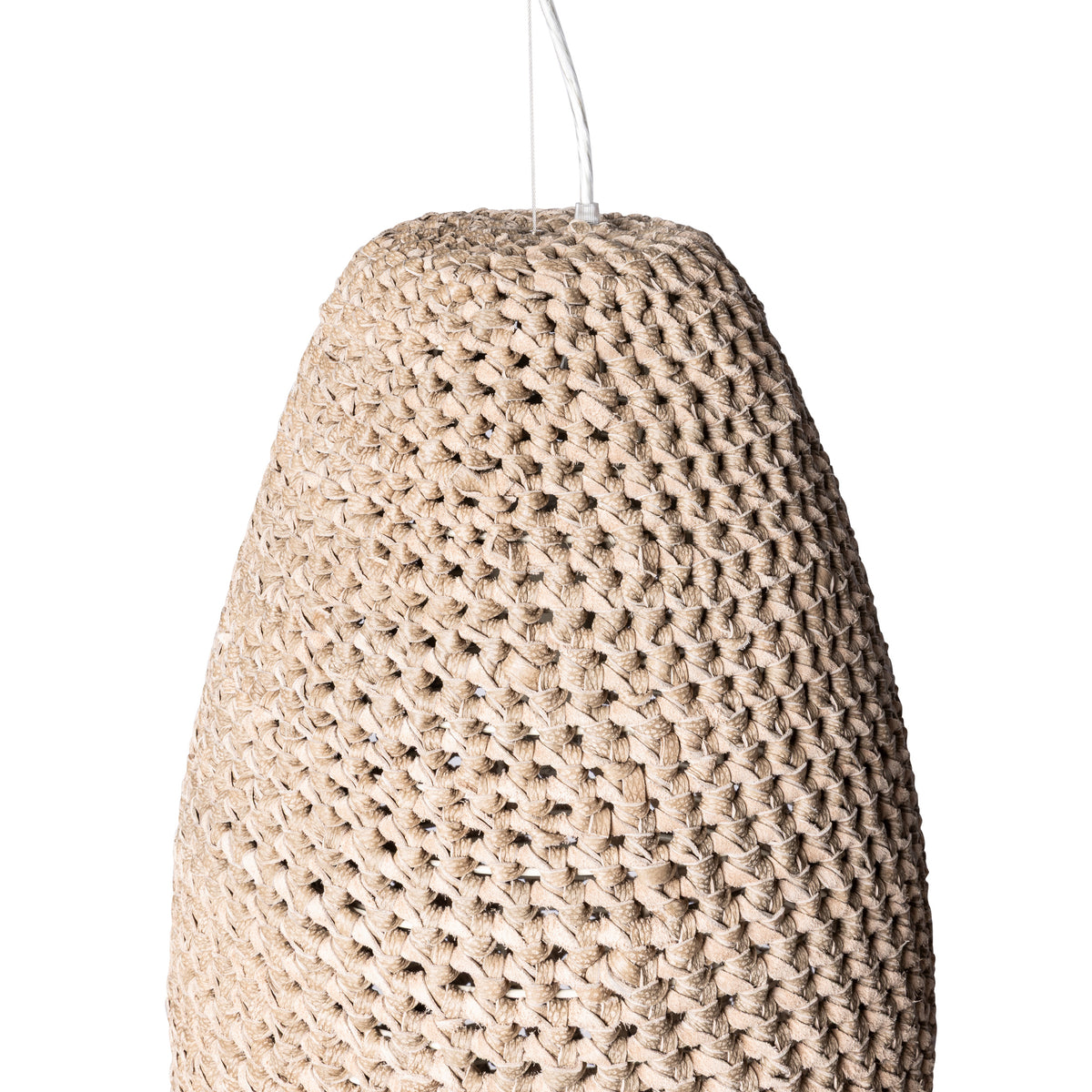 Medium Crocheted Leather Pod Pendant