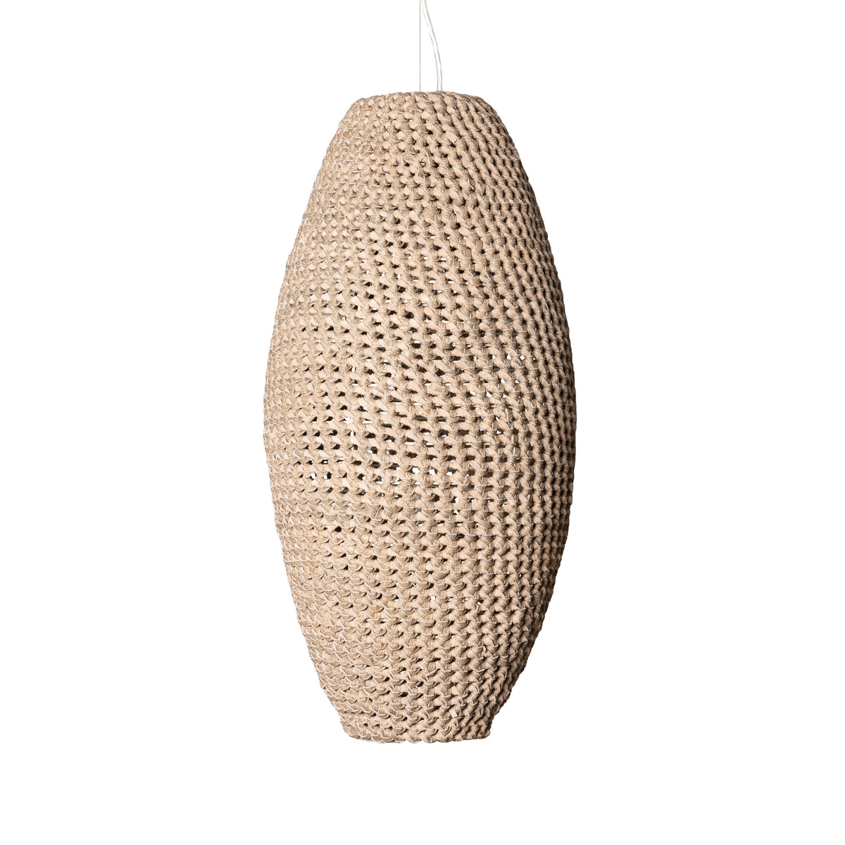 Large Crocheted Leather Pod Pendant