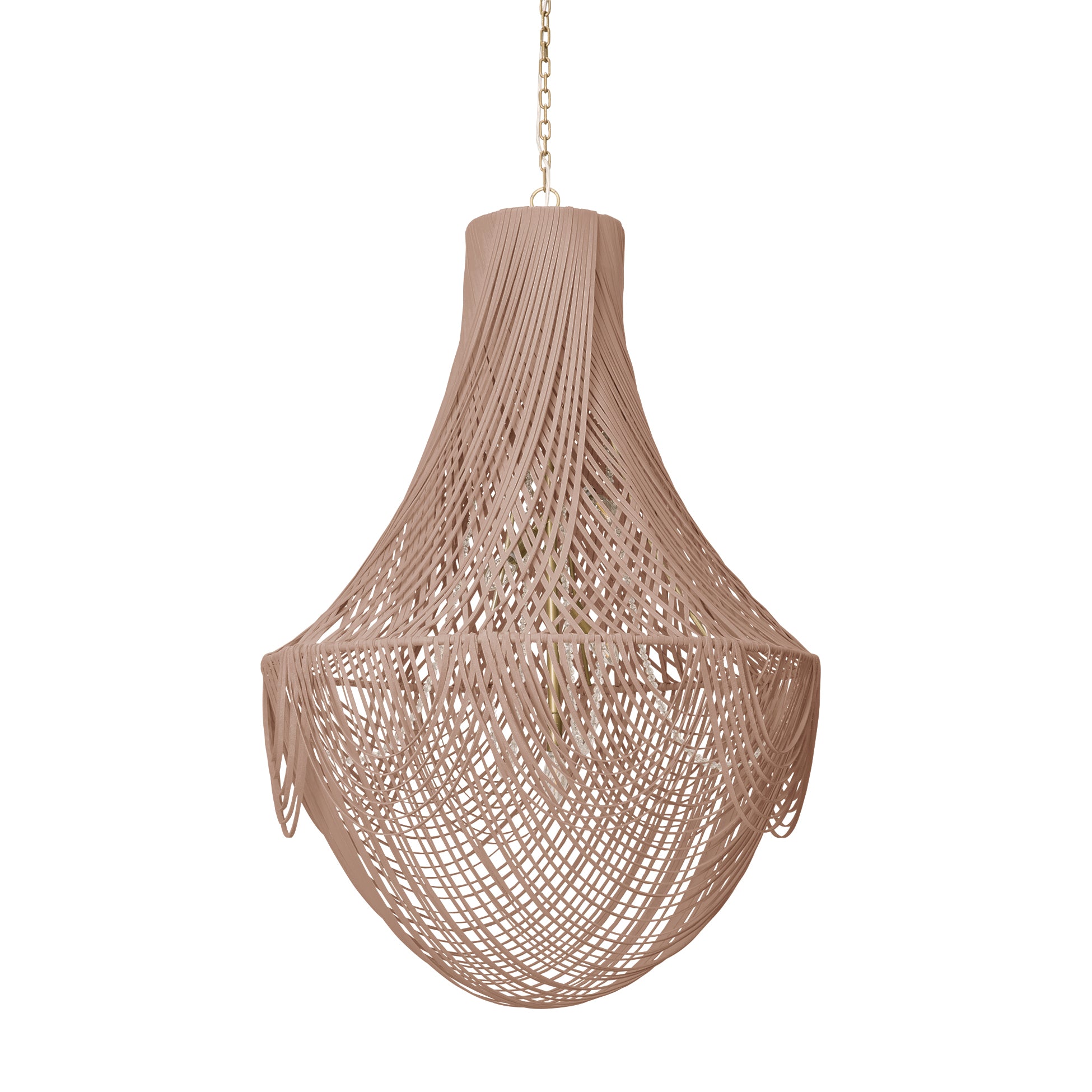 Large Empire Leather Chandelier
