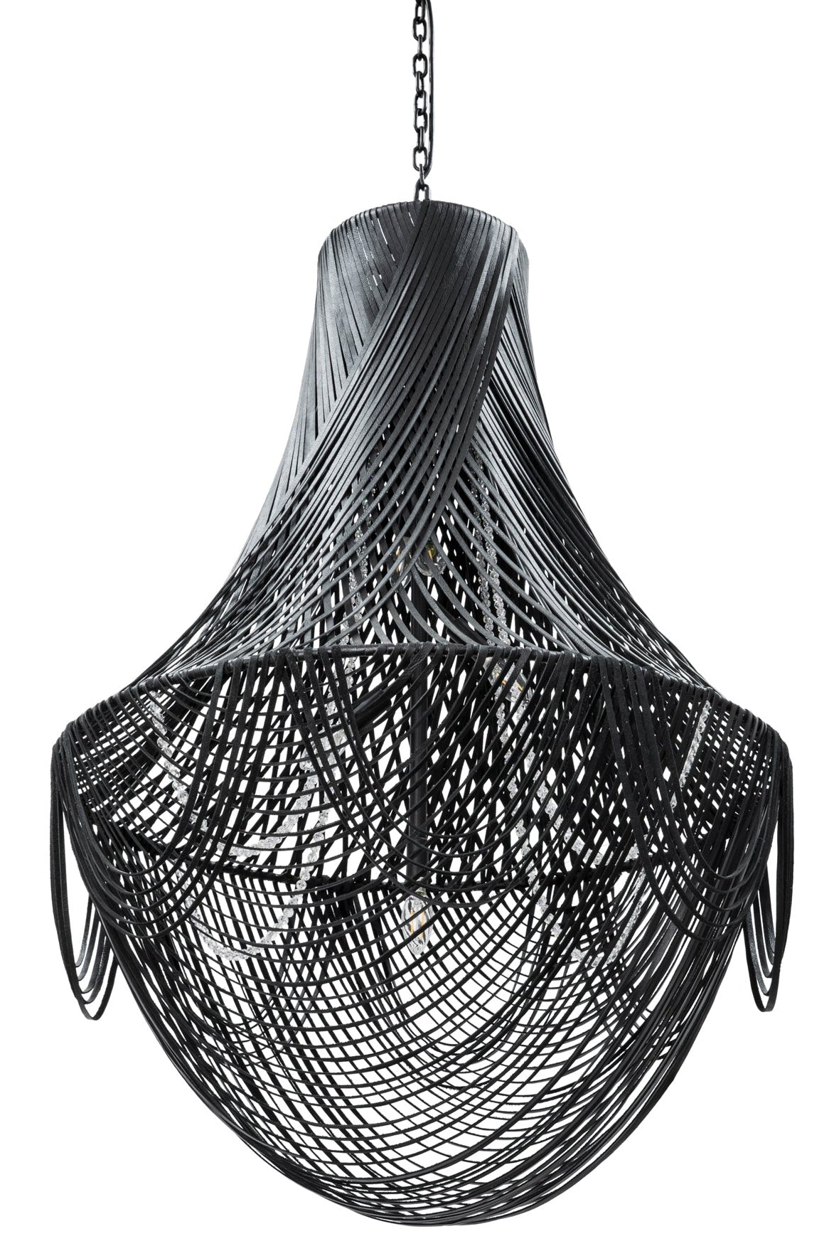 Large Empire Leather Chandelier