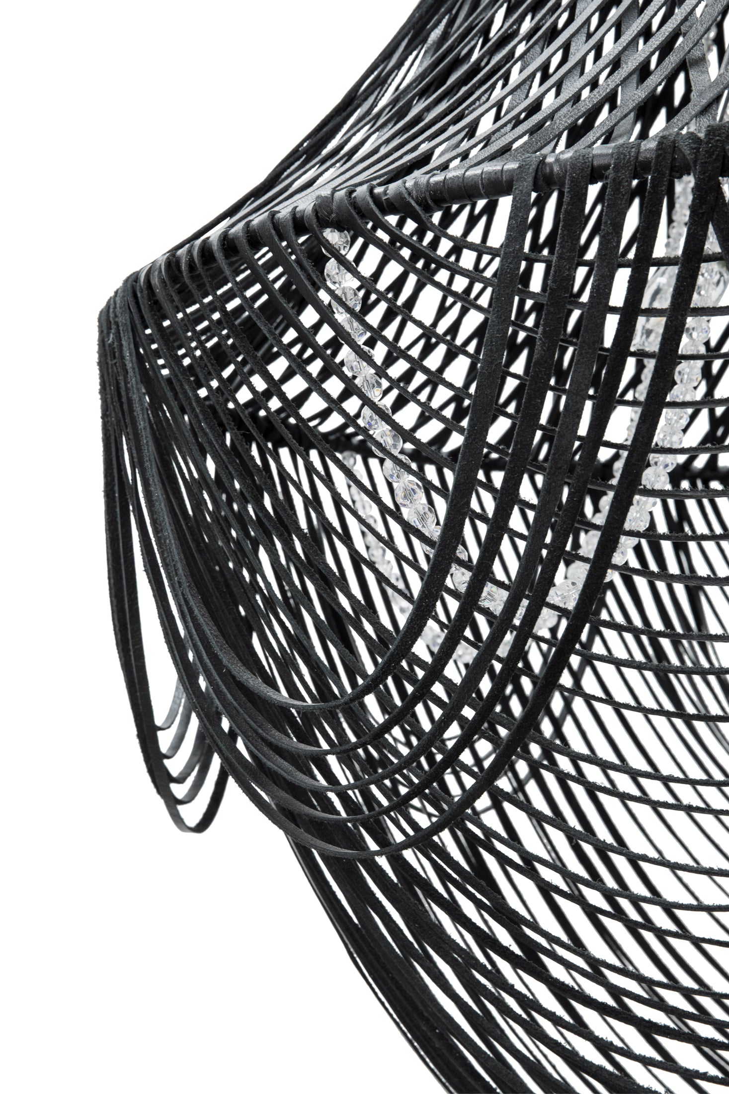 Large Empire Leather Chandelier
