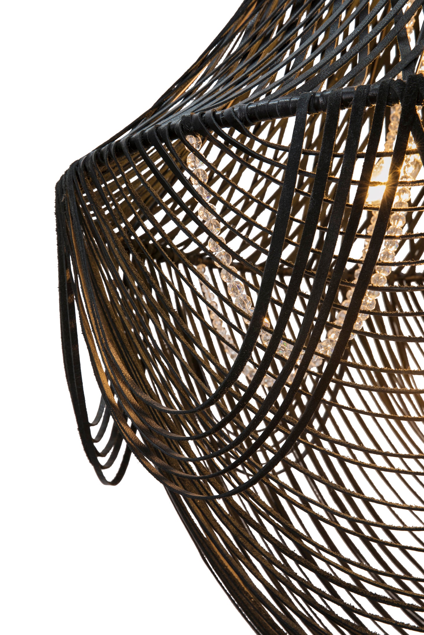 Large Empire Leather Chandelier