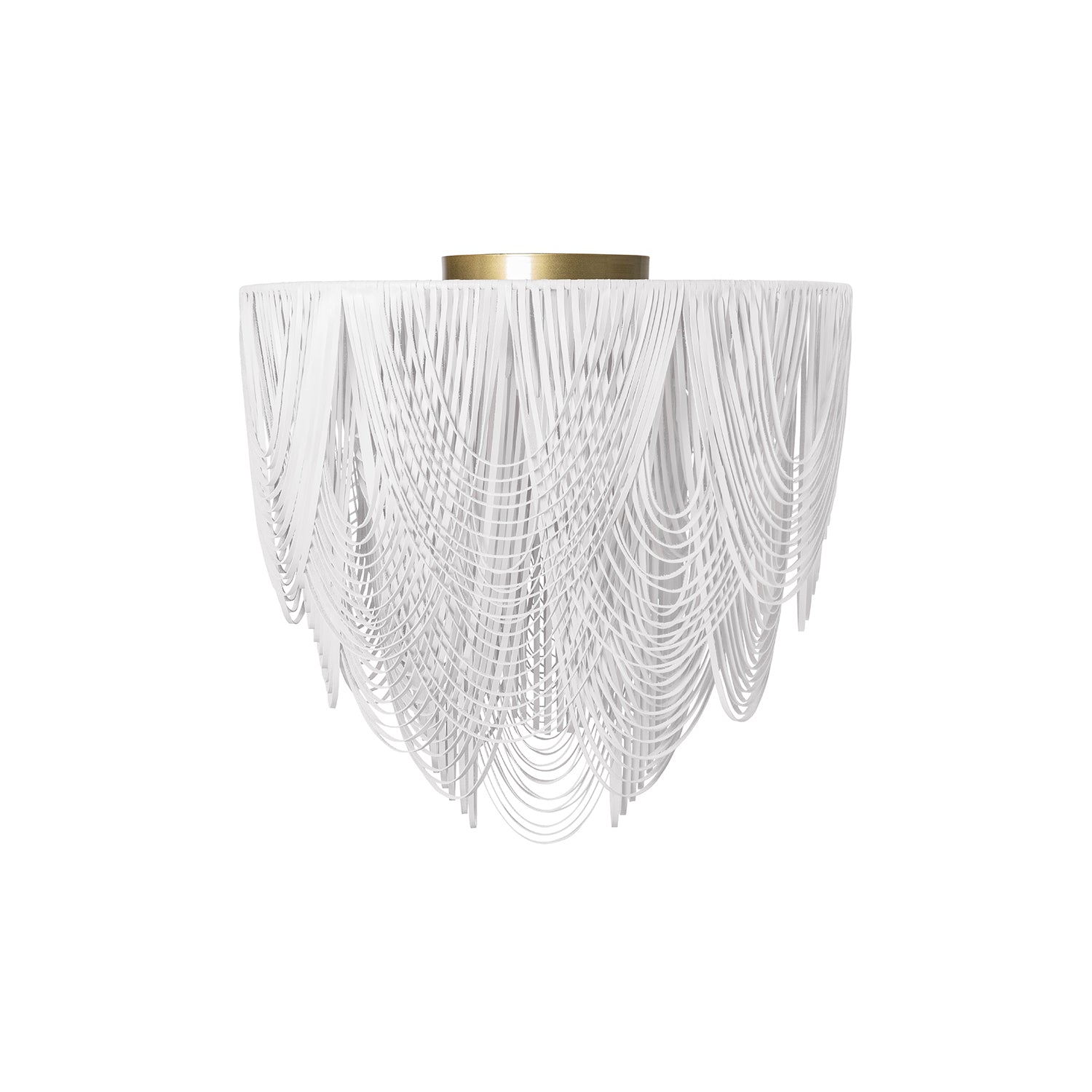Large Round Whisper Flush Mount Leather Chandelier