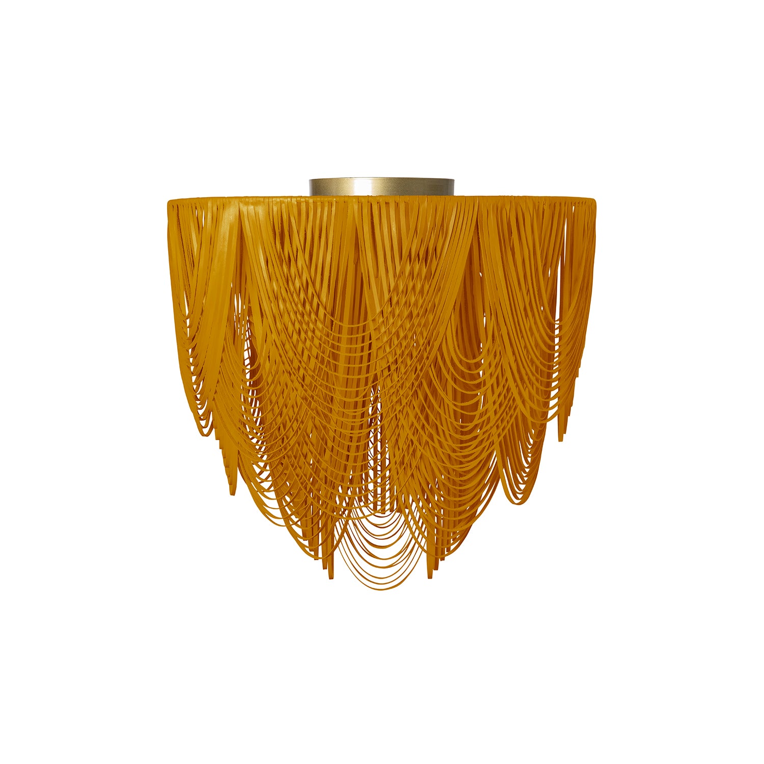 Large Round Whisper Flush Mount Leather Chandelier