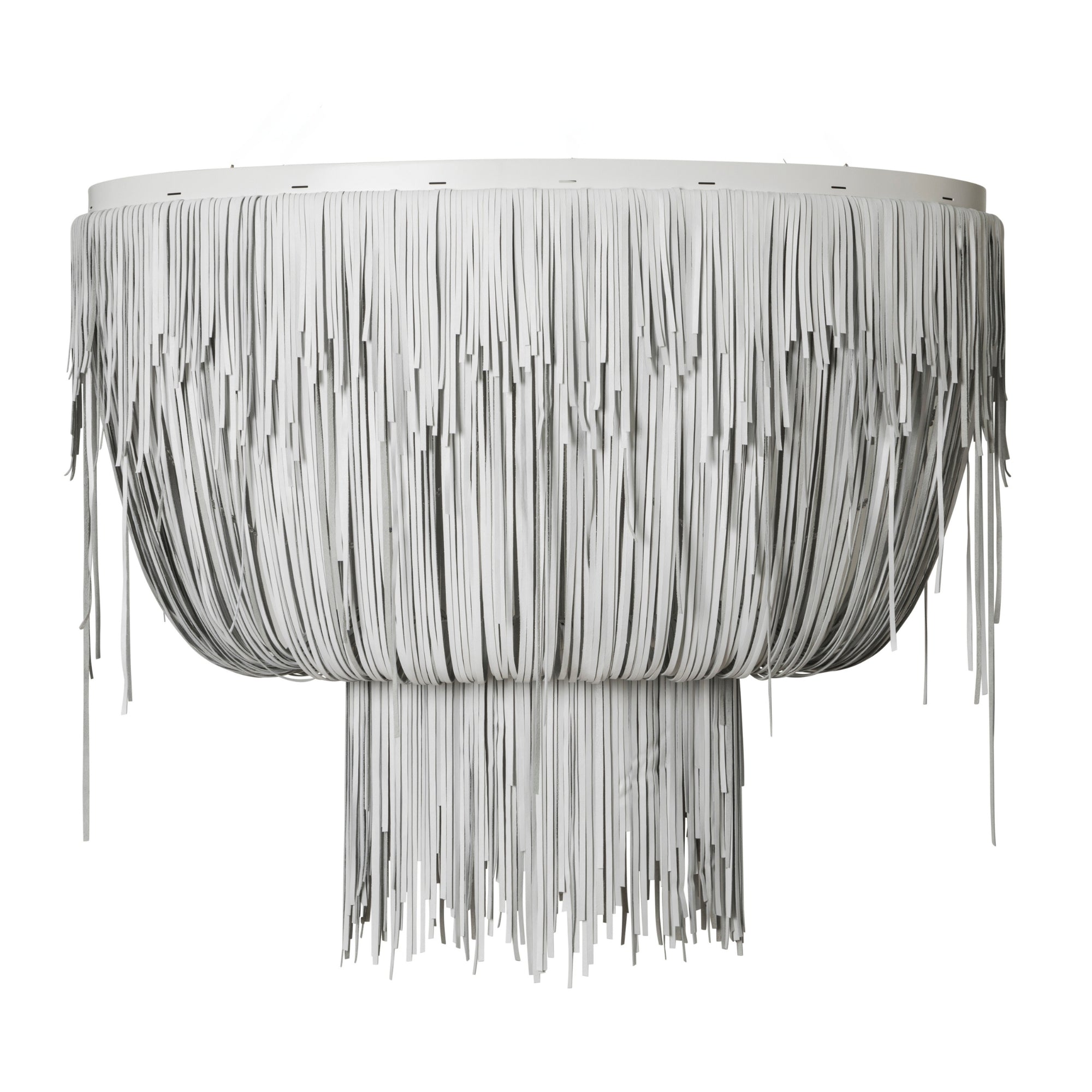 Medium Oval Urchin Flush Mount Leather Chandelier in Premium Leather