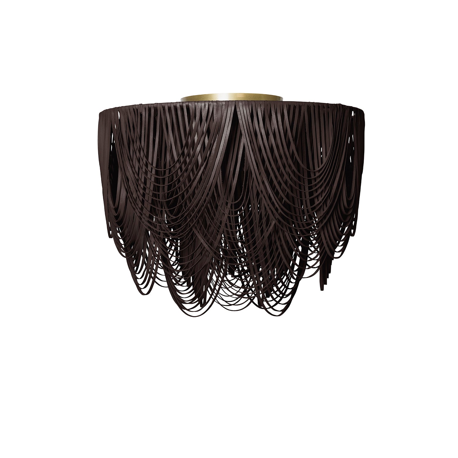 Medium Round Whisper Flush Mount Leather Chandelier