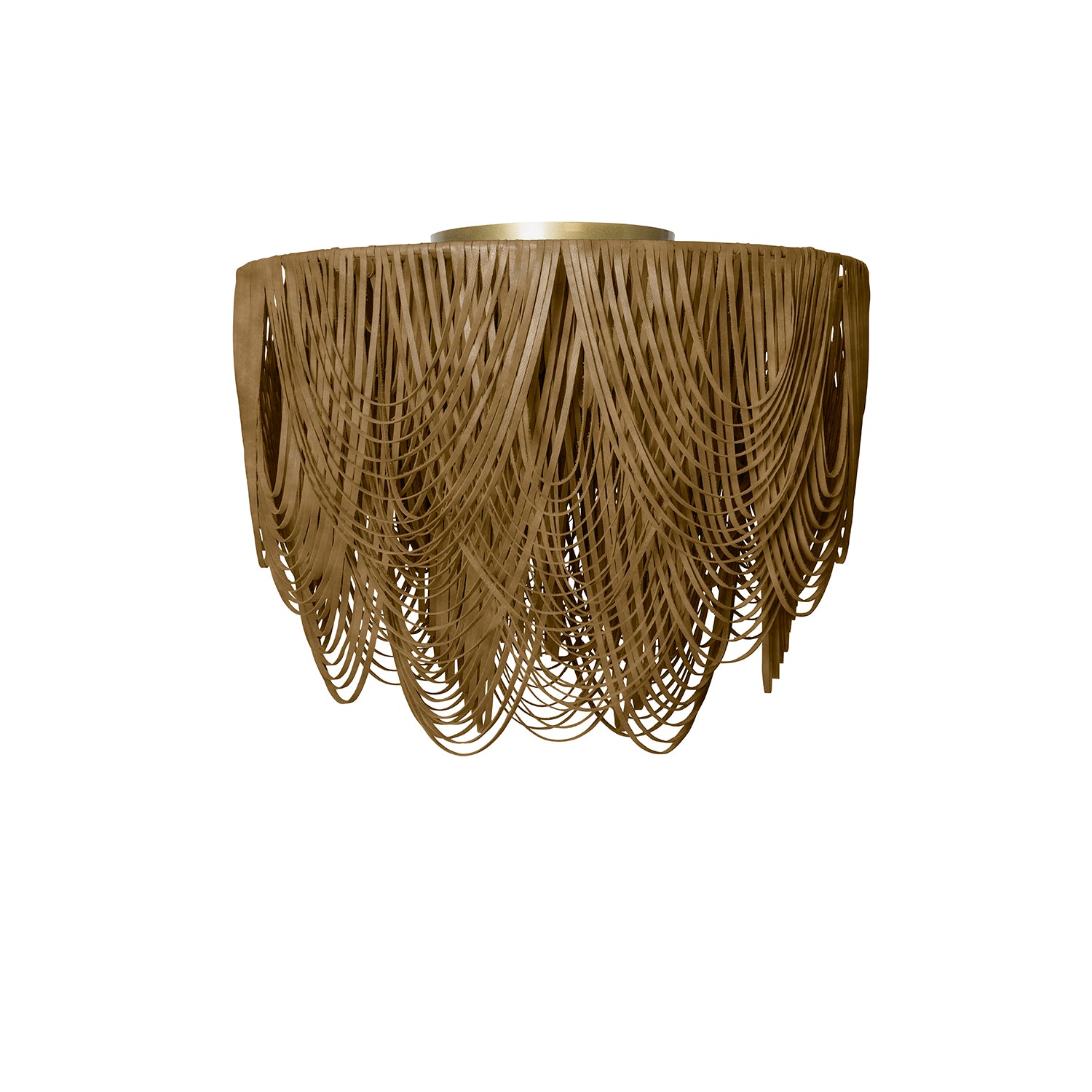 Medium Round Whisper Flush Mount Leather Chandelier