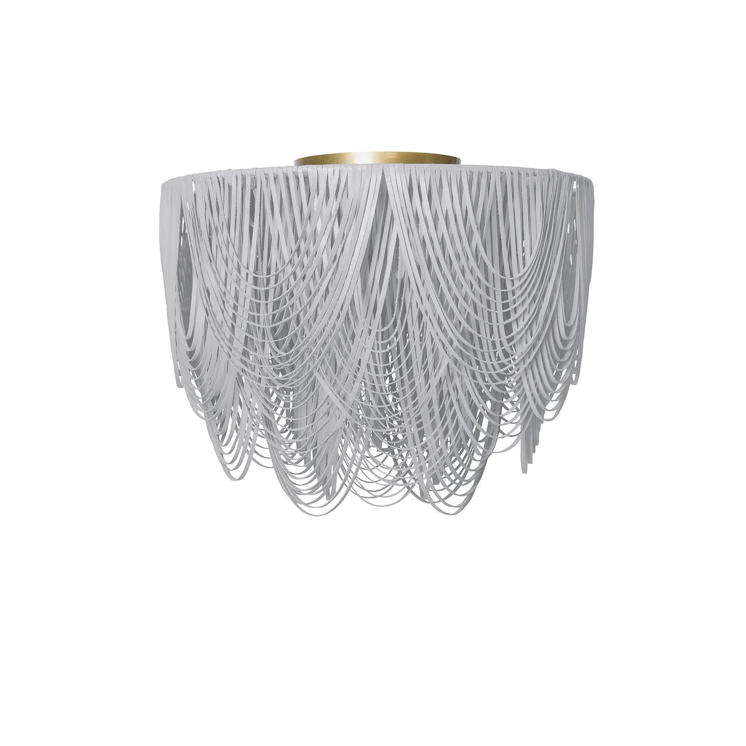 Medium Round Whisper Flush Mount Leather Chandelier