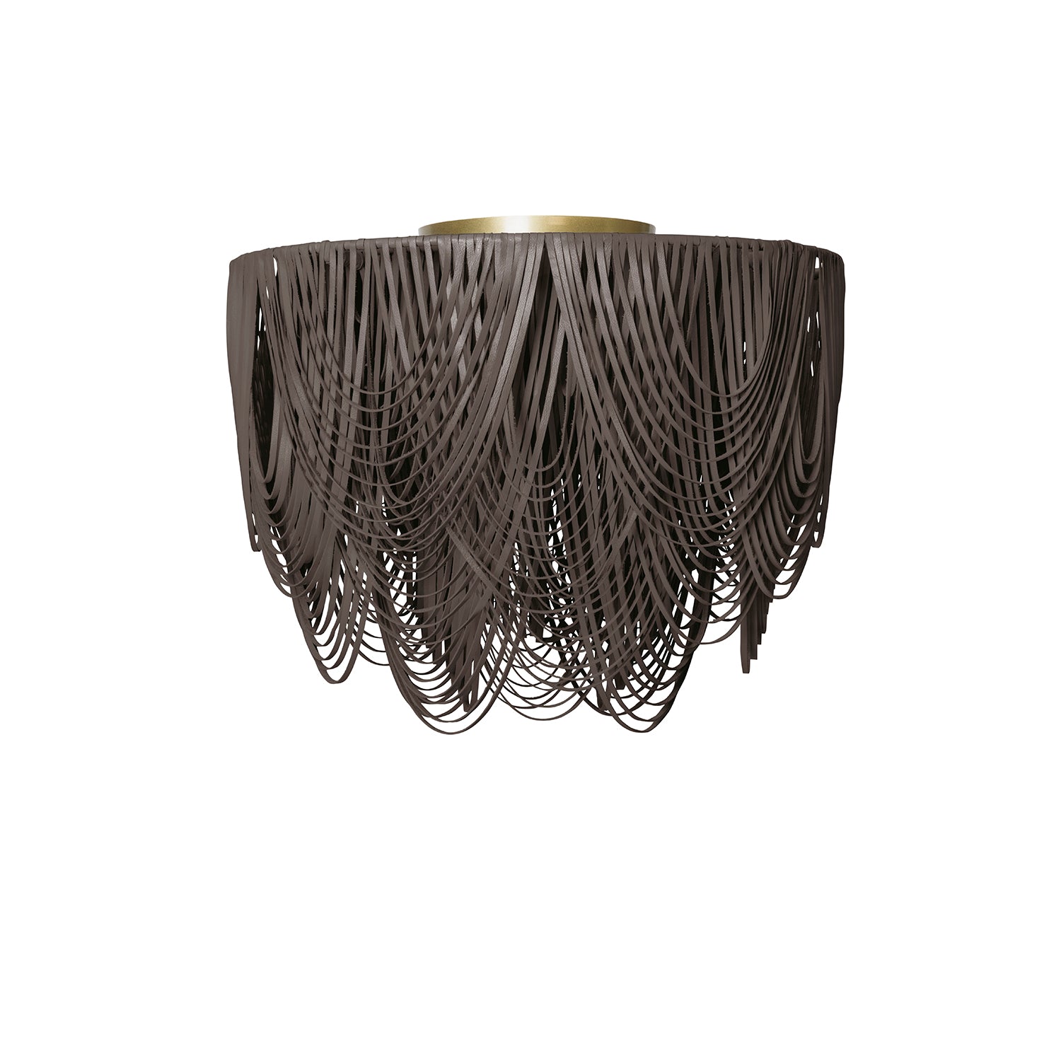 Medium Round Whisper Flush Mount Leather Chandelier