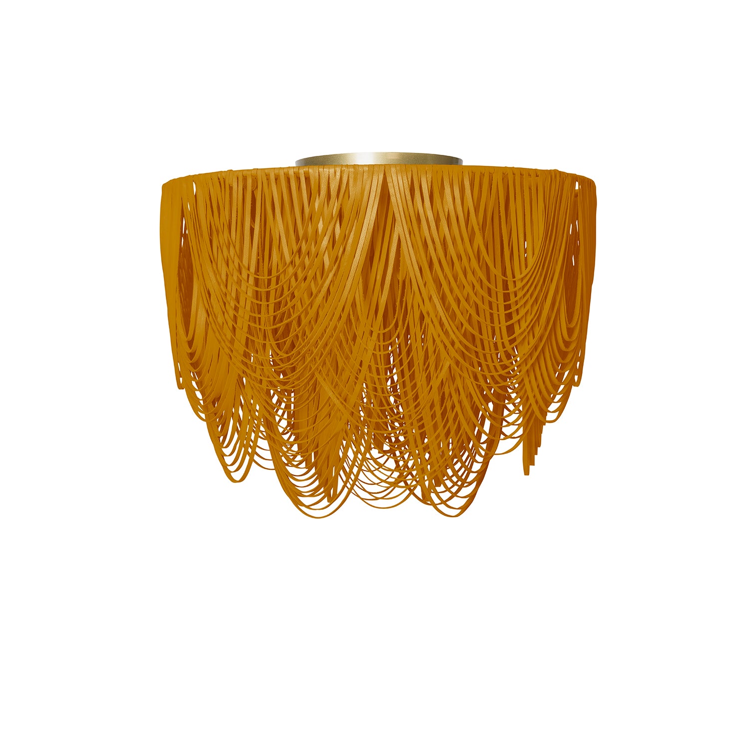 Medium Round Whisper Flush Mount Leather Chandelier
