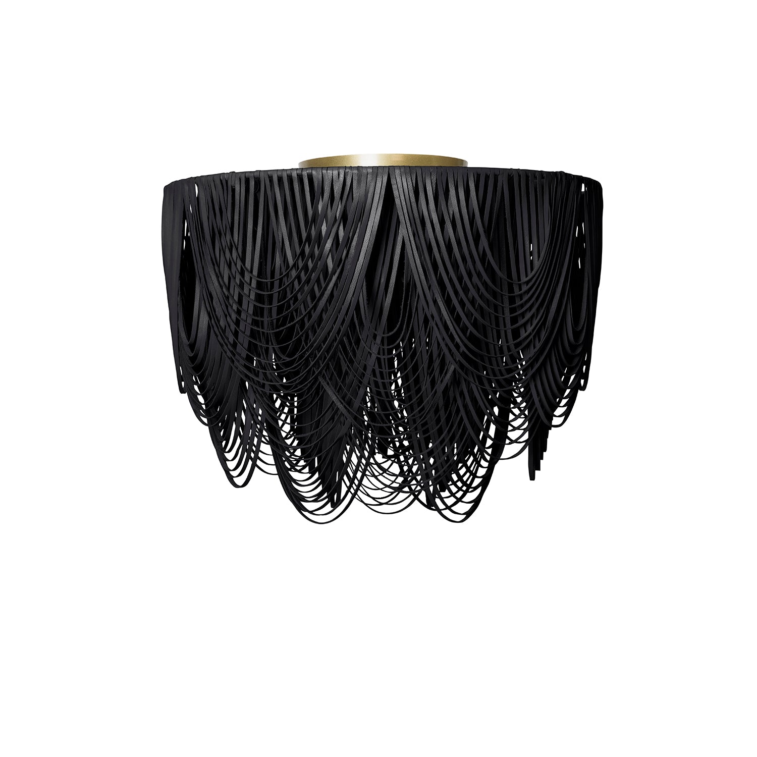 Medium Round Whisper Flush Mount Leather Chandelier