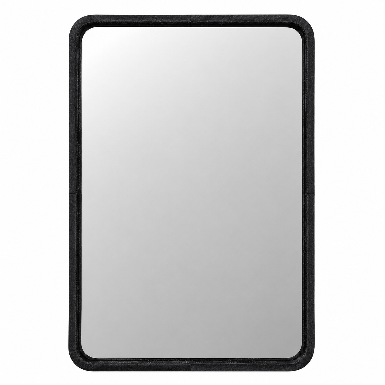 Bowhi Black Cow Hide Curved Mirror