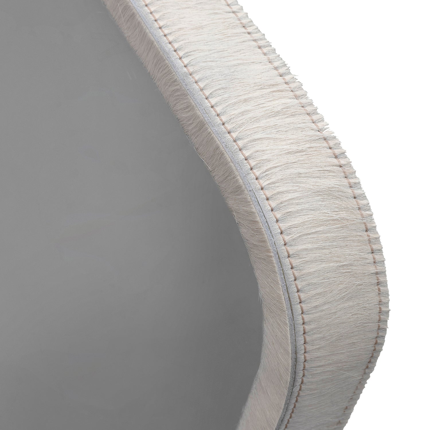 Bowhi Cream Cow Hide Curved Mirror