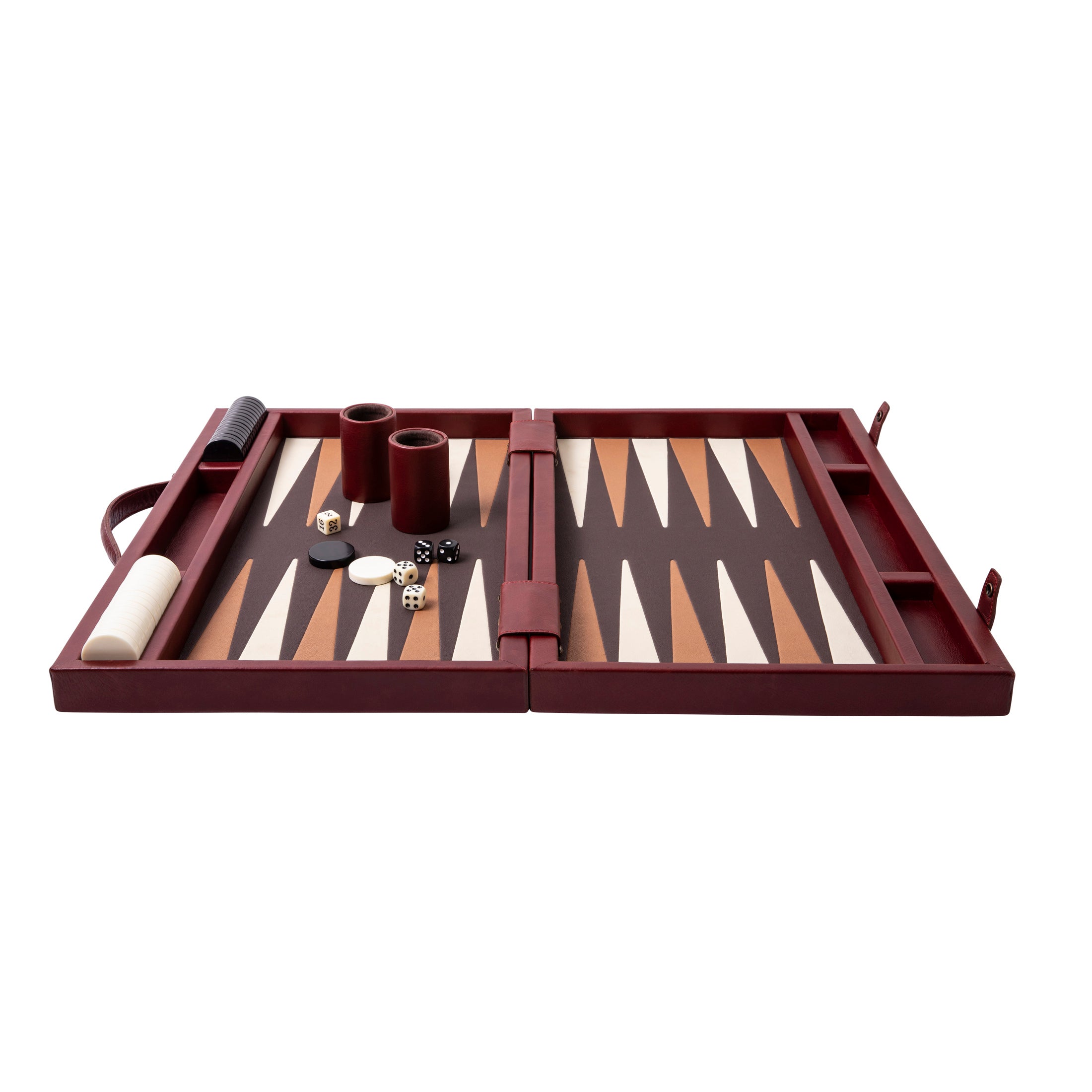 Nino - Large Backgammon - Oxblood Leather