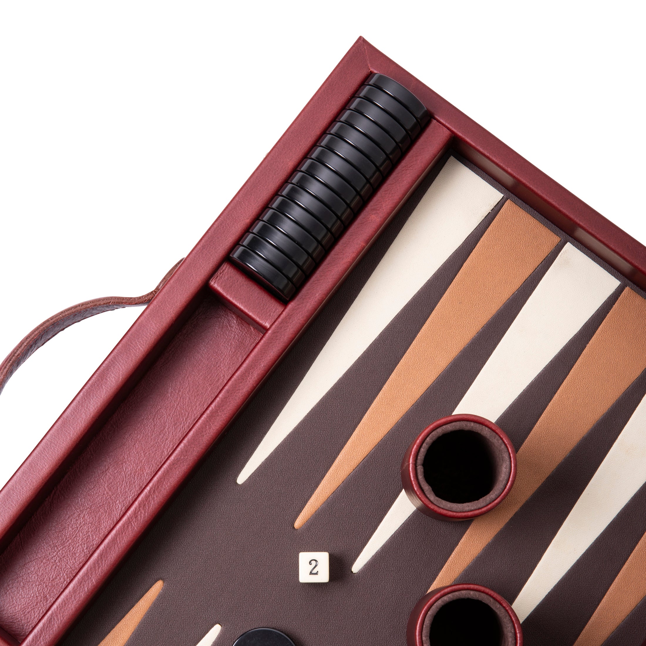 Nino - Large Backgammon - Oxblood Leather