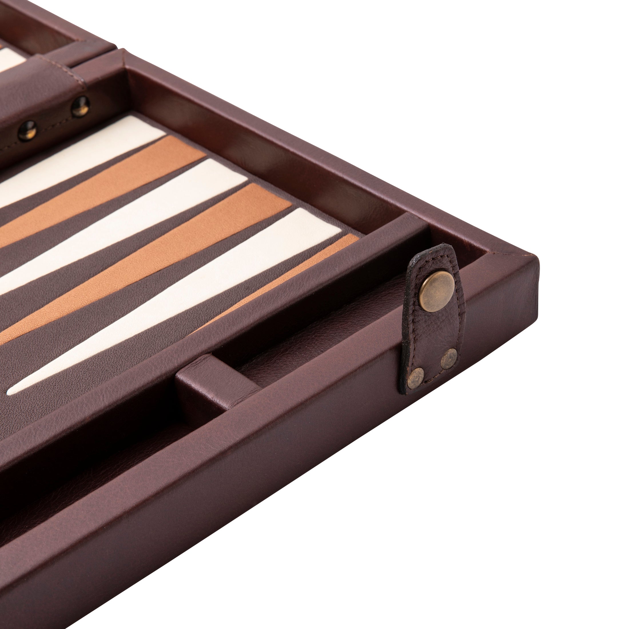 Nino - Small Backgammon - Choc Leather