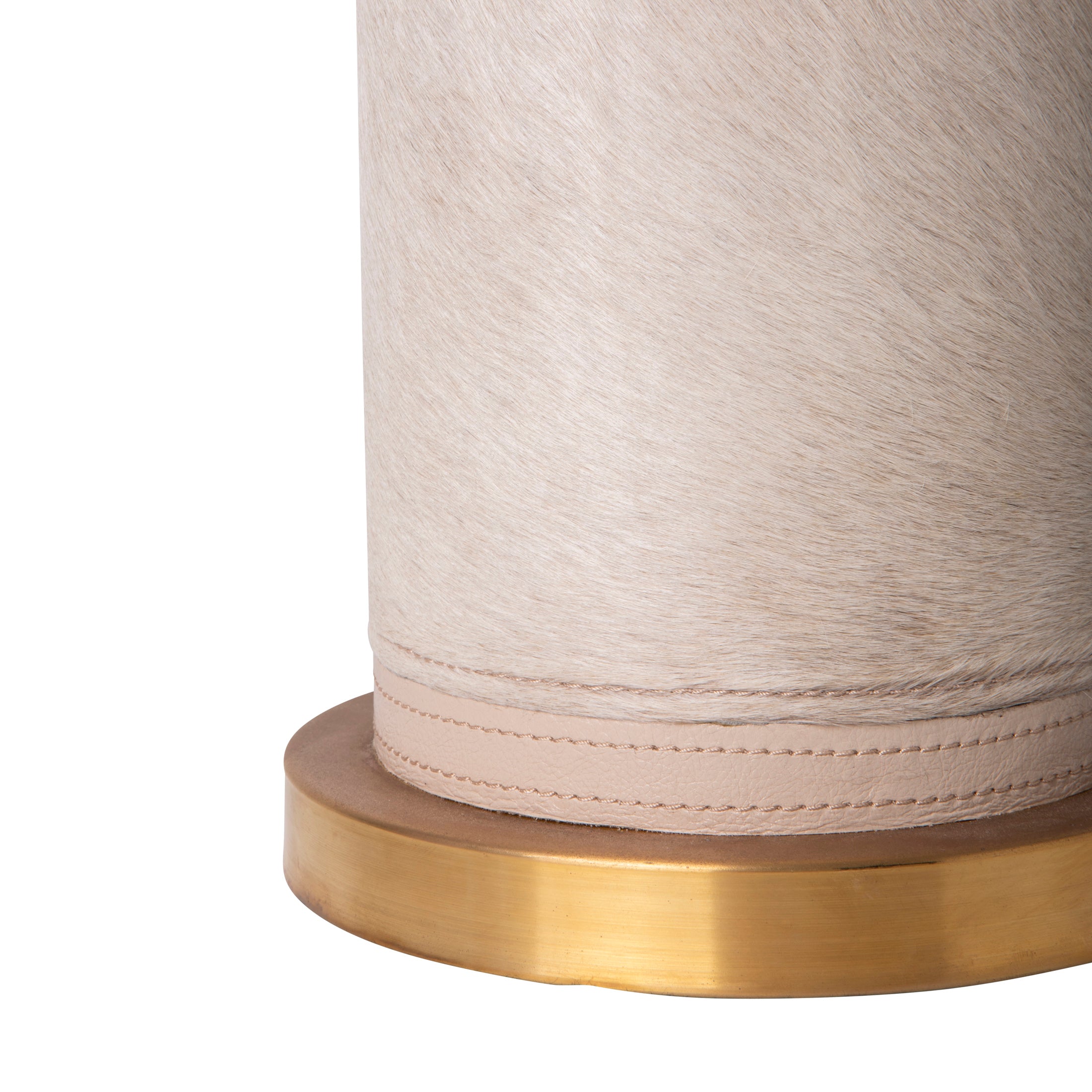 Nolu Table Lamp in Cream Cow Hide