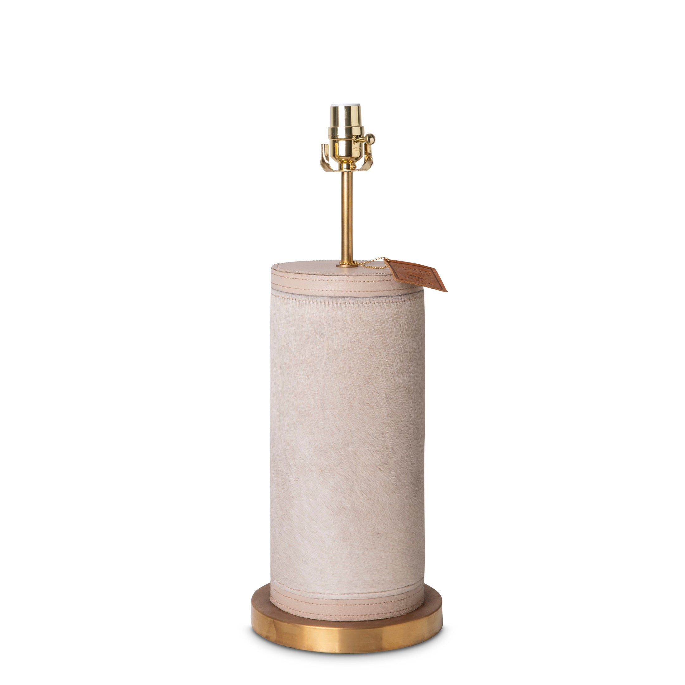 Nolu Table Lamp in Cream Cow Hide