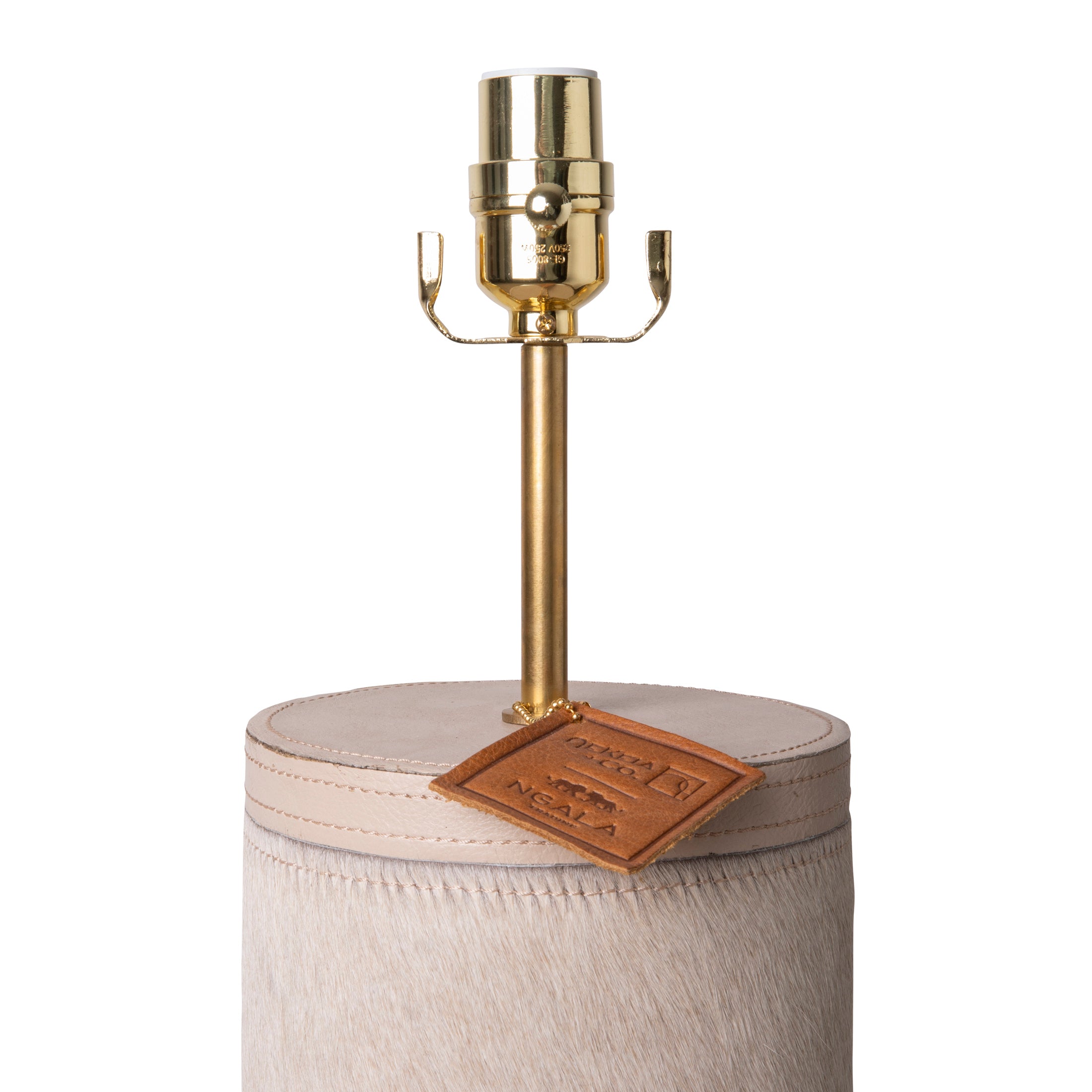 Nolu Table Lamp in Cream Cow Hide