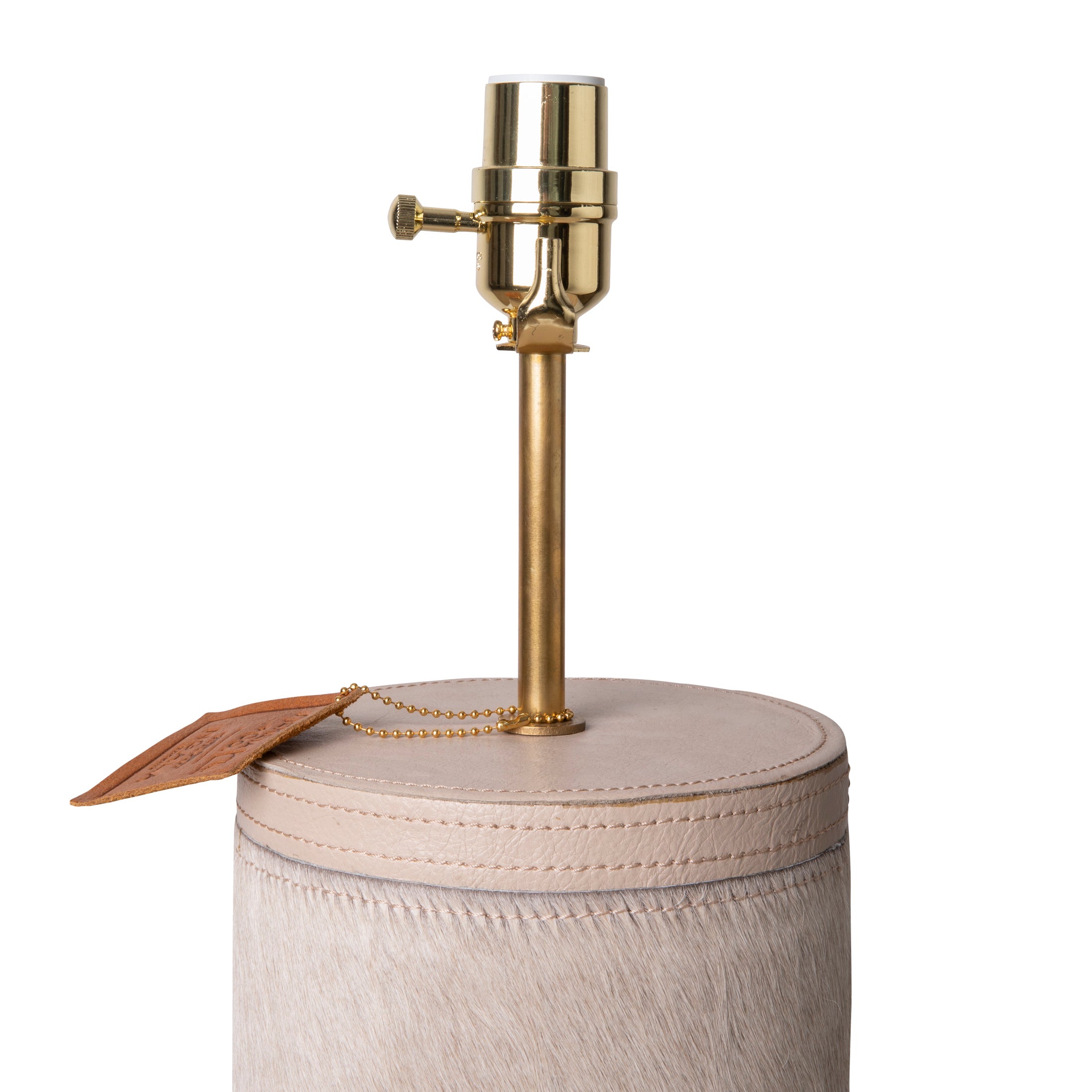 Nolu Table Lamp in Cream Cow Hide