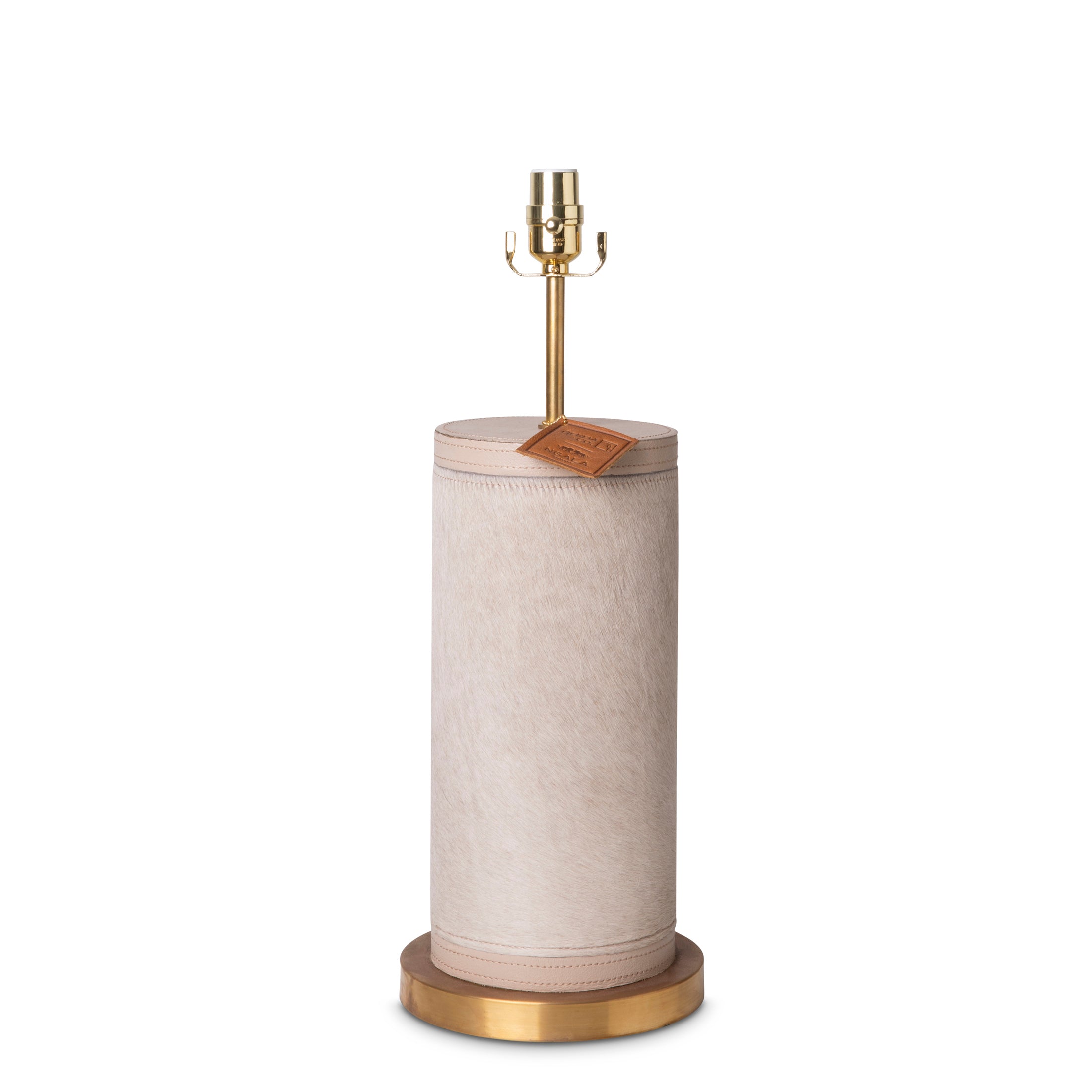 Nolu Table Lamp in Cream Cow Hide