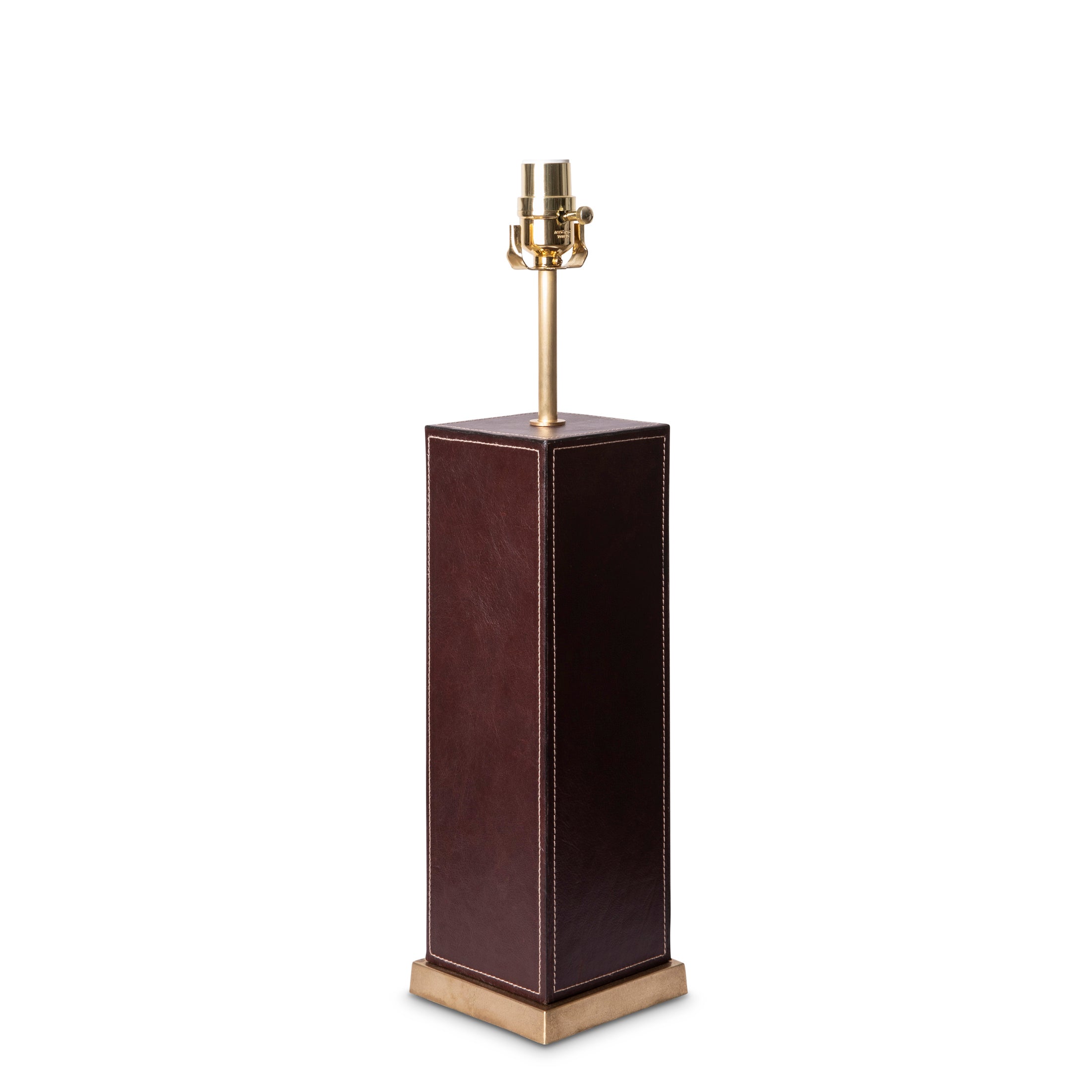 Keira Column Table Lamp in Leather