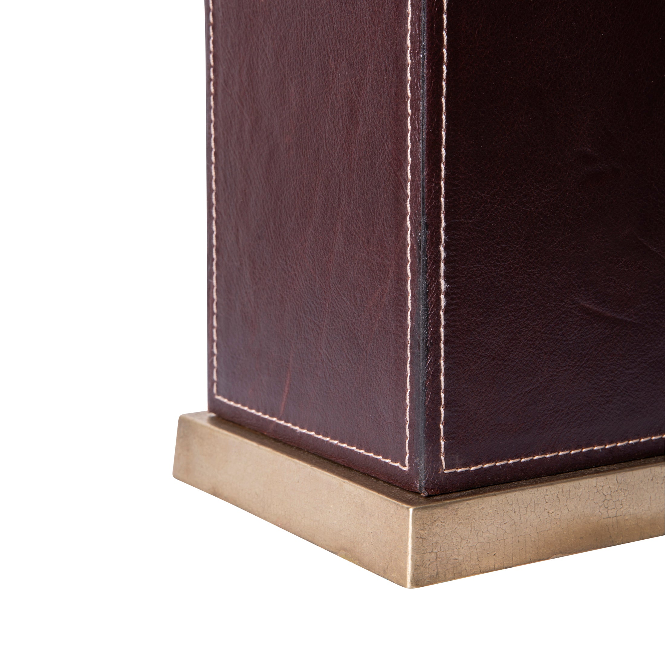 Keira Column Table Lamp in Leather