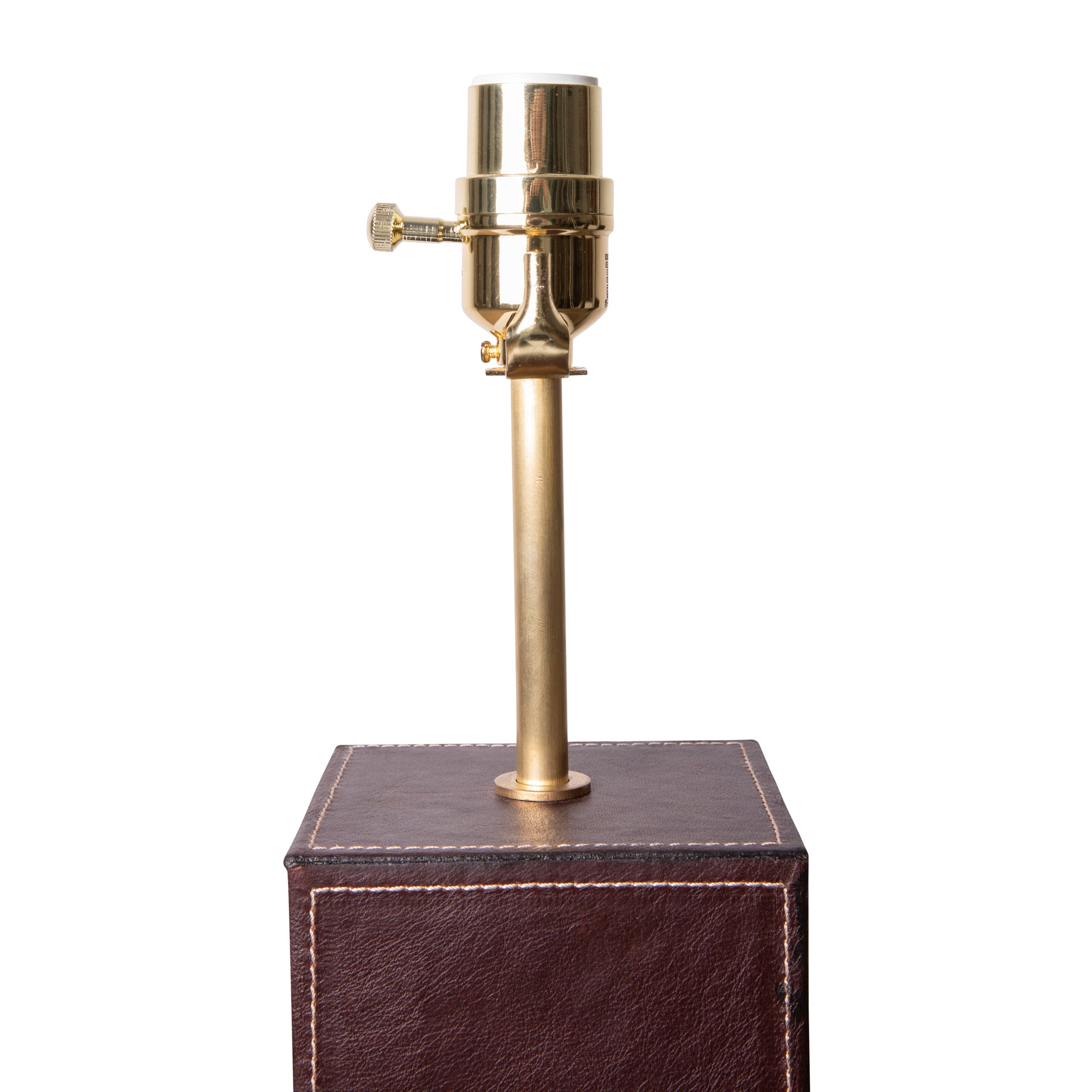 Keira Column Table Lamp in Leather