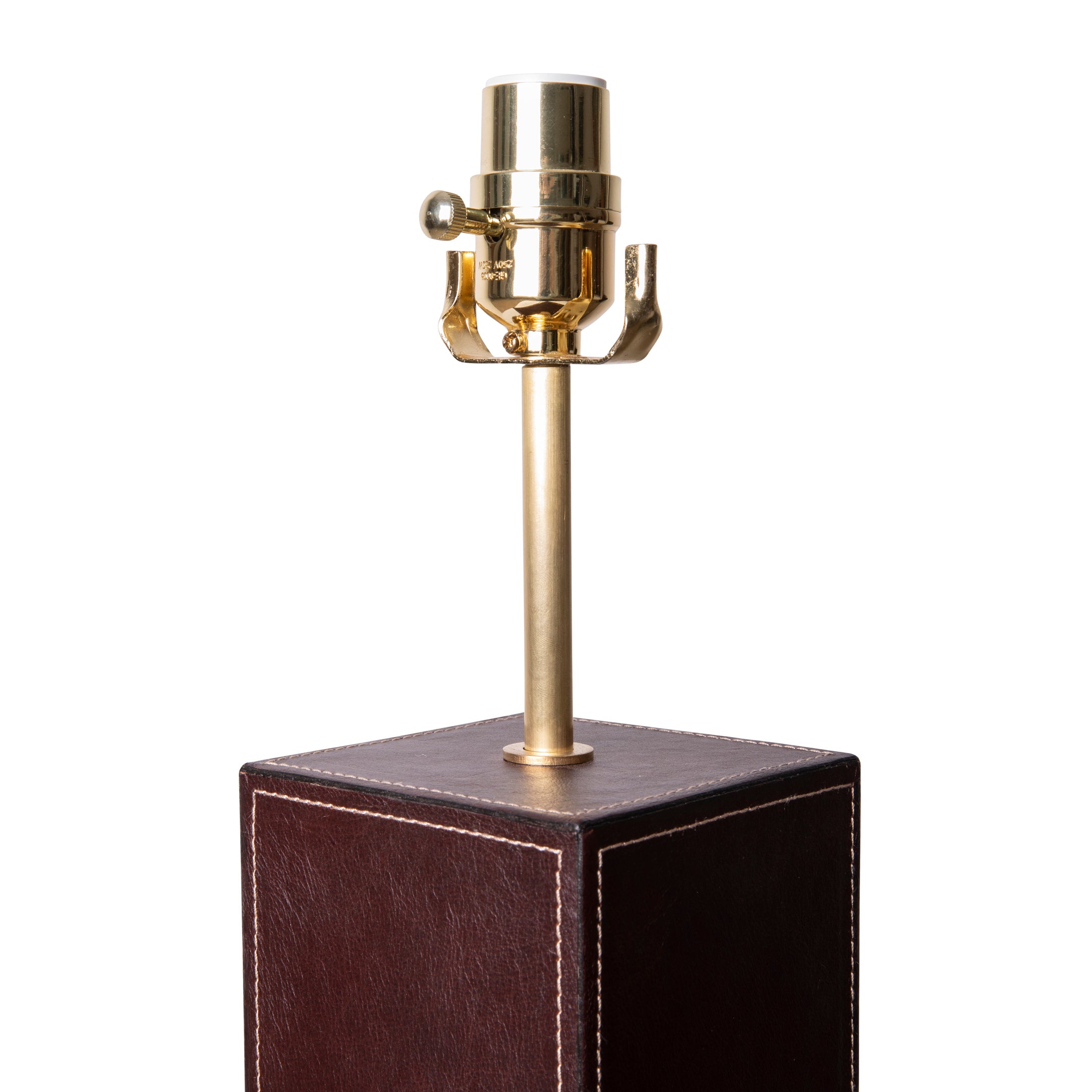 Keira Column Table Lamp in Leather