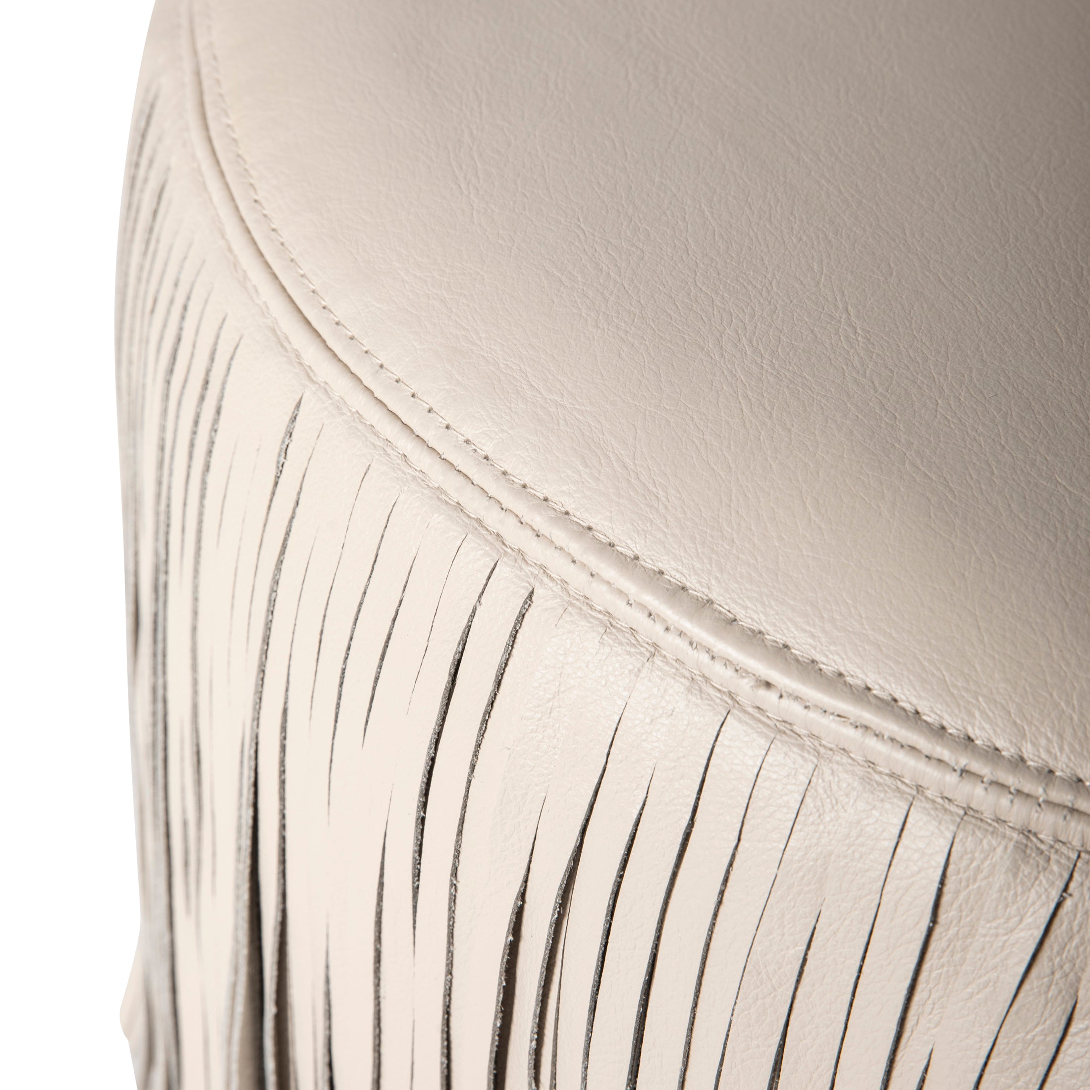 Ndidi Ottoman in Cream-Stone Leather