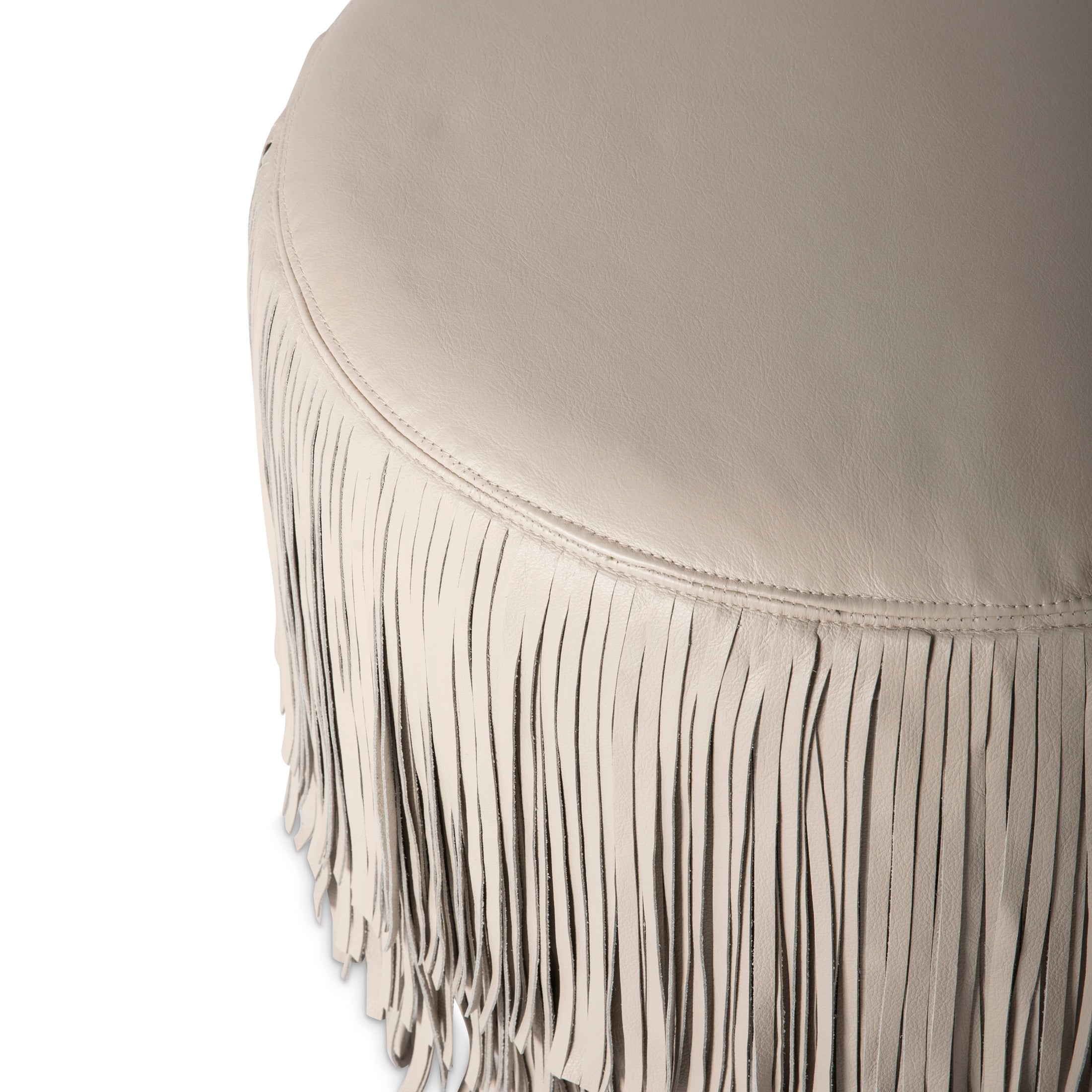 Ndidi Ottoman in Cream-Stone Leather