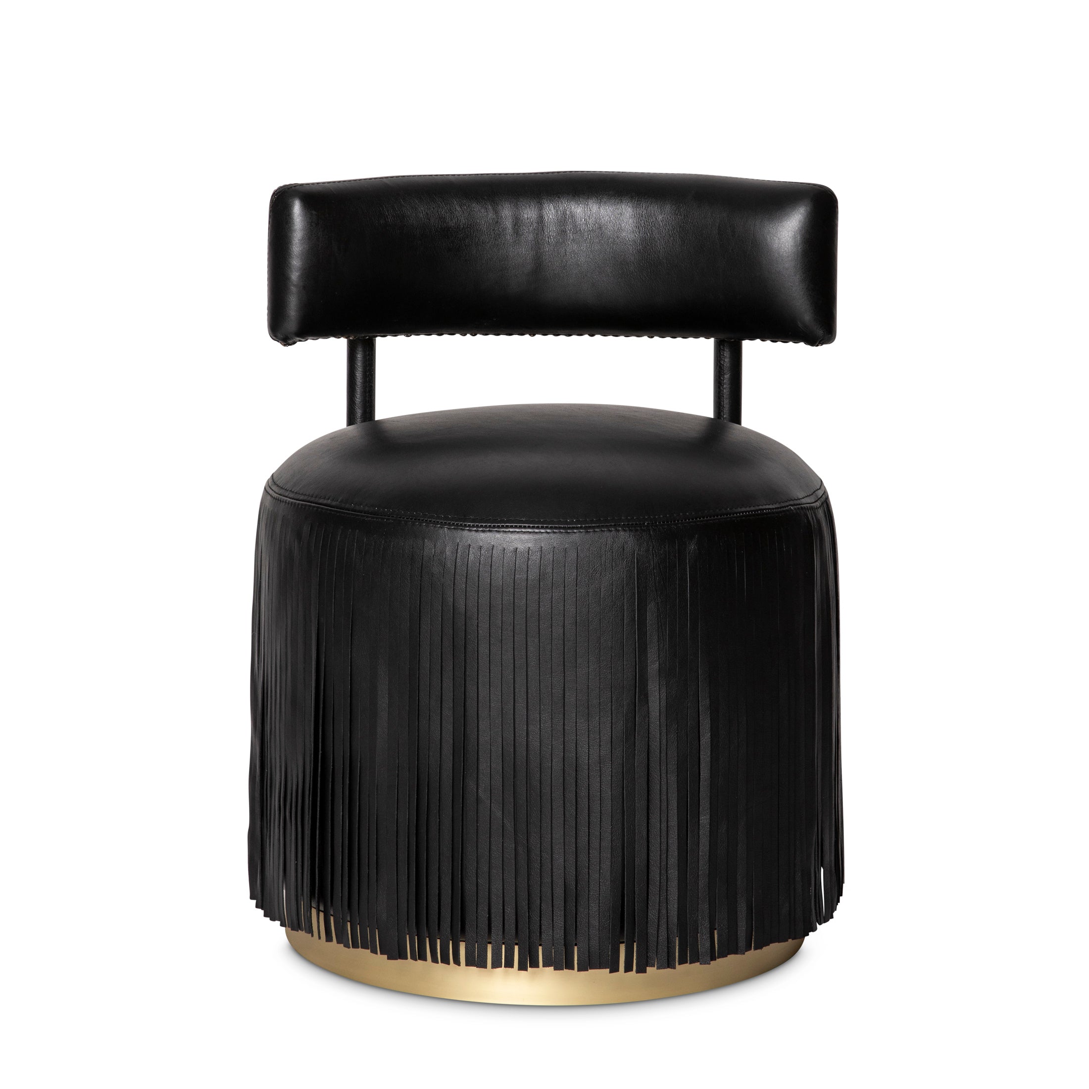 Nerissa Leather Fringe Chair in Premium Leather