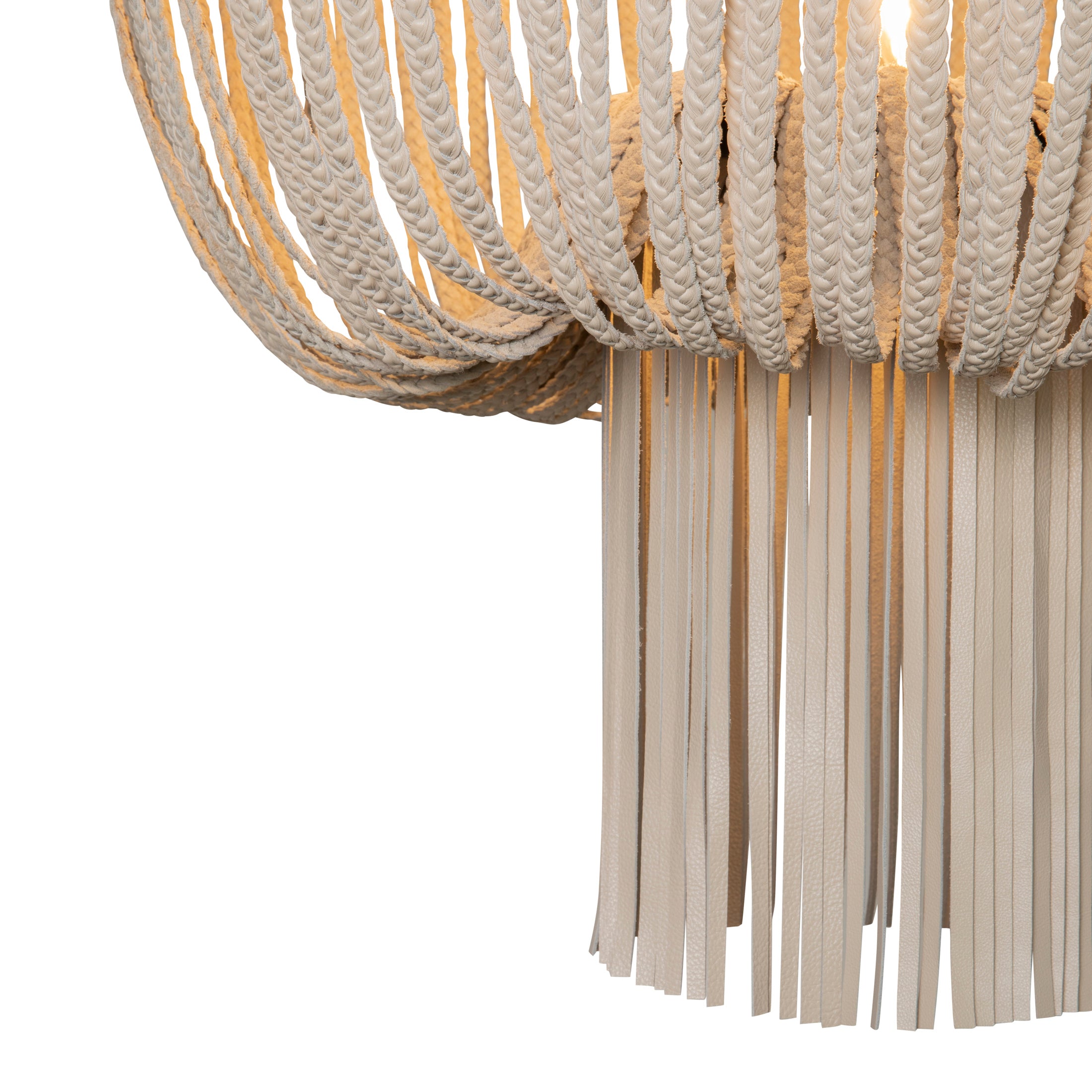 Nalani Chandelier in Cream-Stone Leather