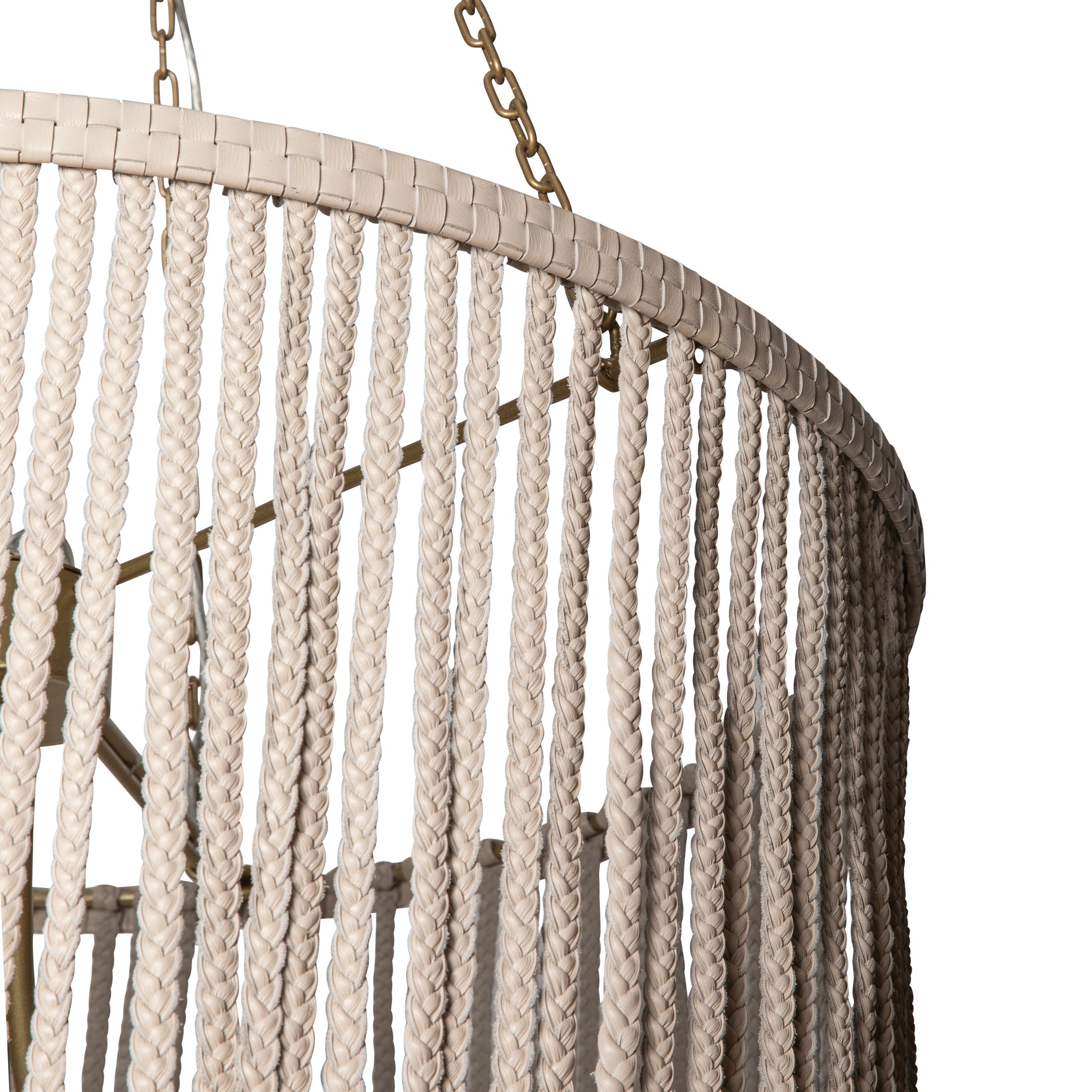 Nalani Chandelier in Cream-Stone Leather