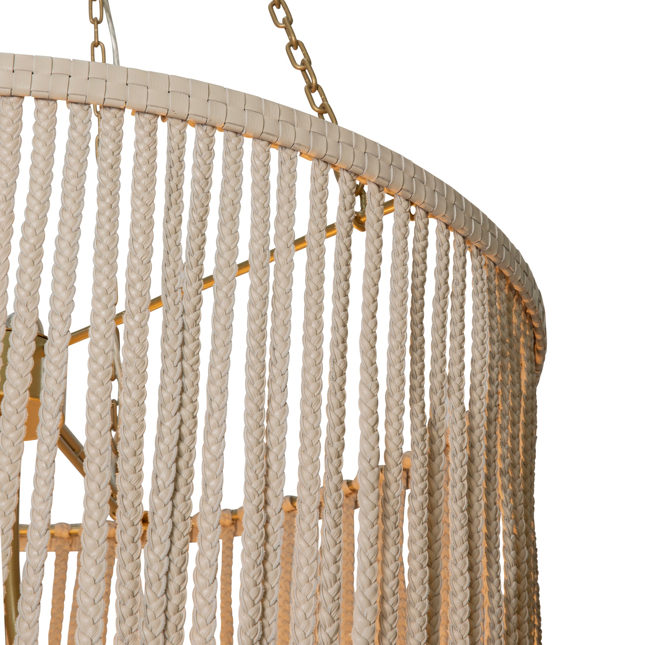 Nalani Chandelier in Cream-Stone Leather