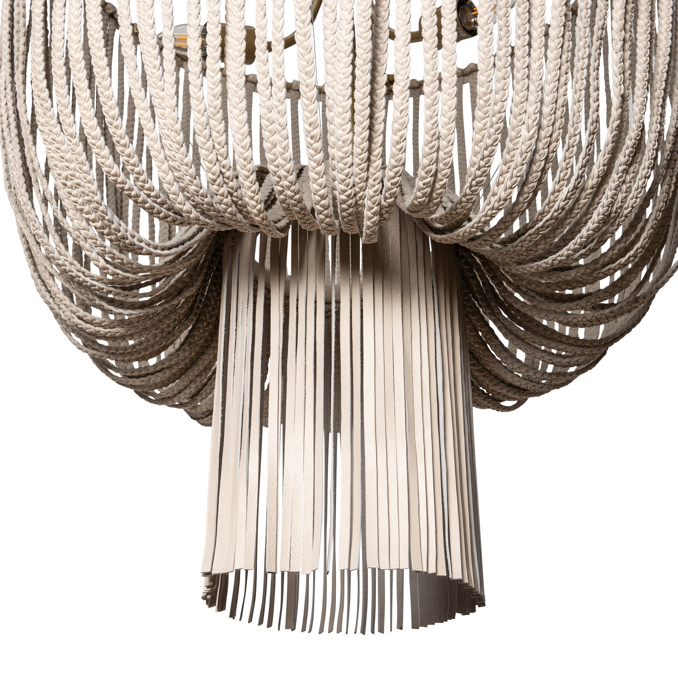 Nalani Chandelier in Cream-Stone Leather