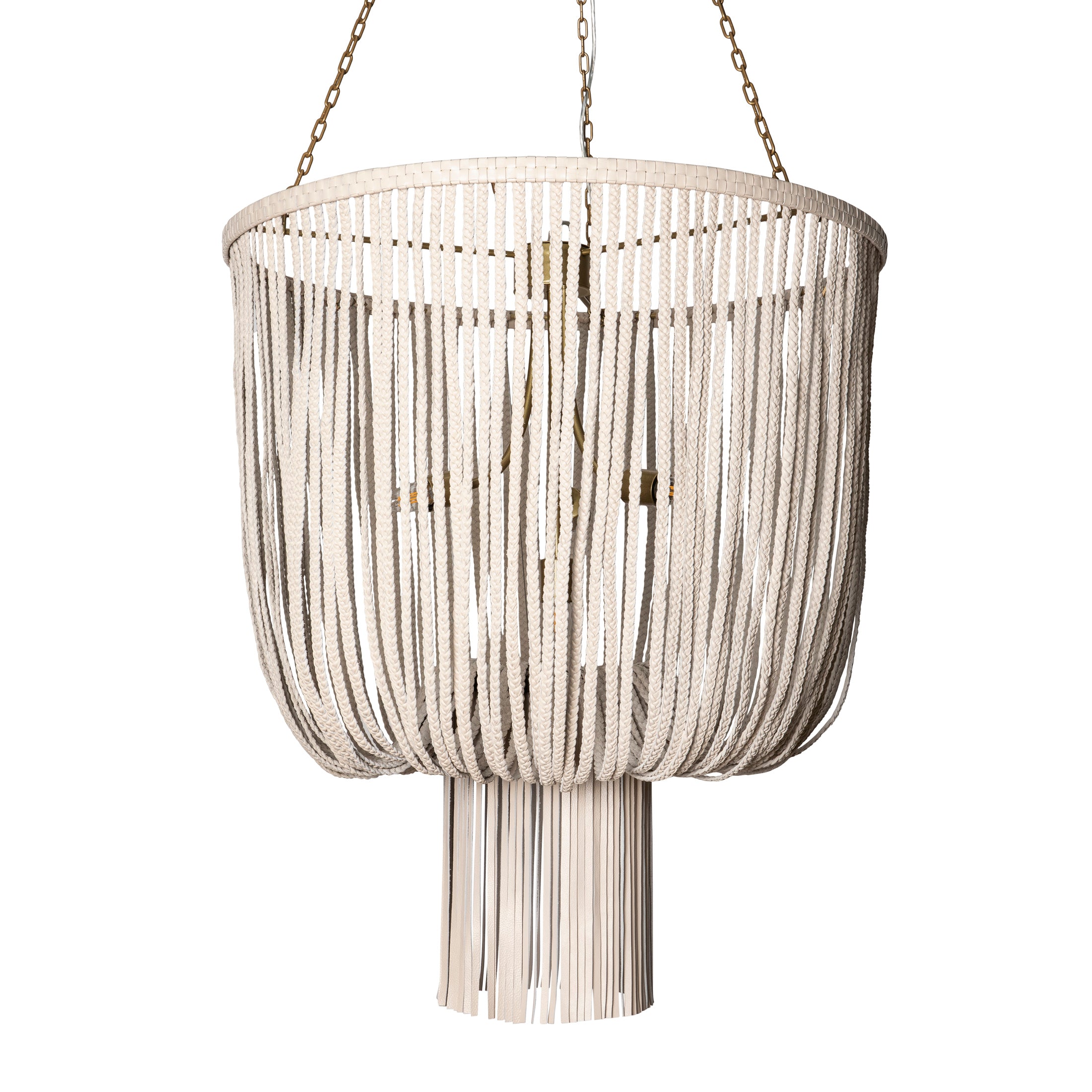 Nalani Chandelier in Cream-Stone Leather