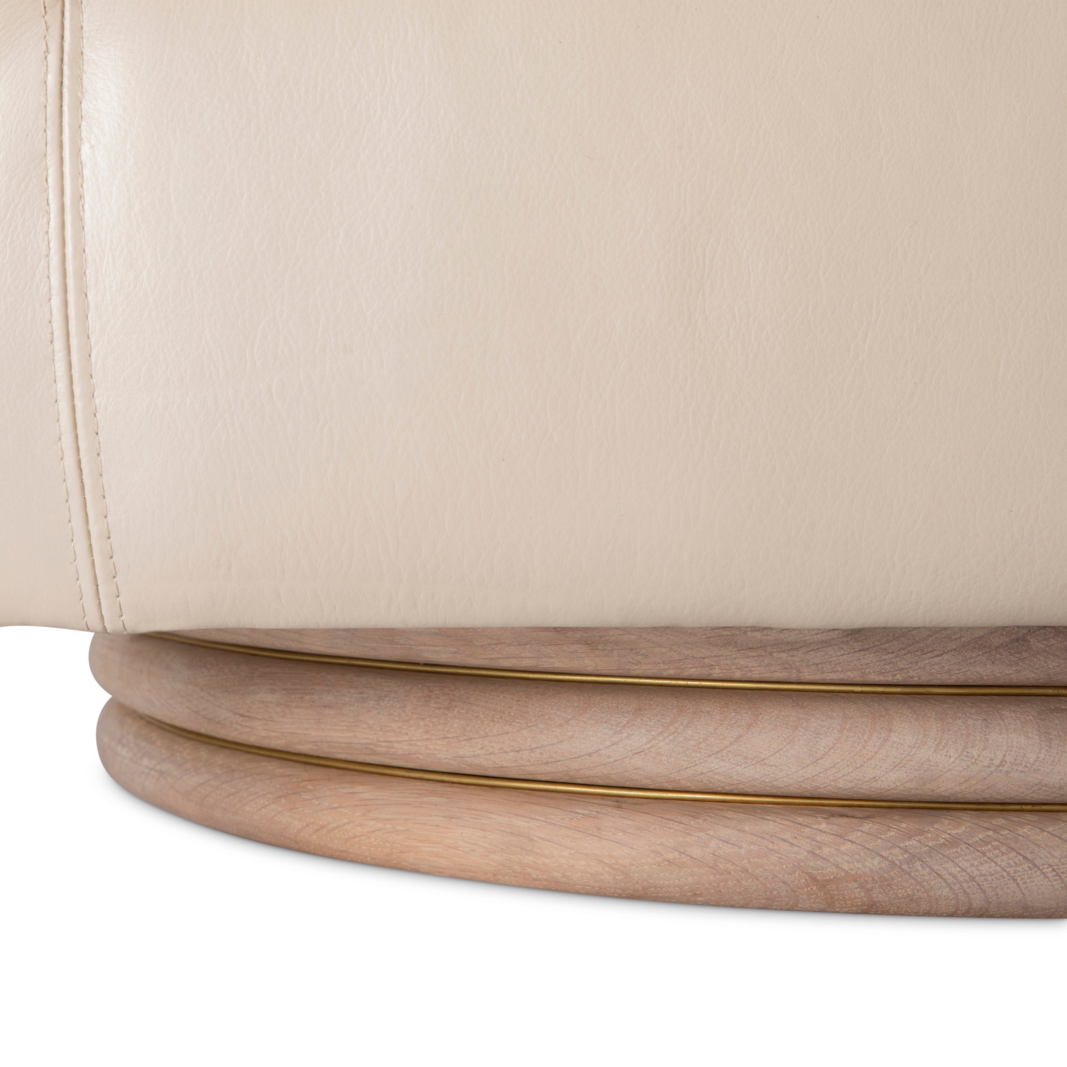 Novo Braided Leather Swivel Chair in Cream-Stone Leather