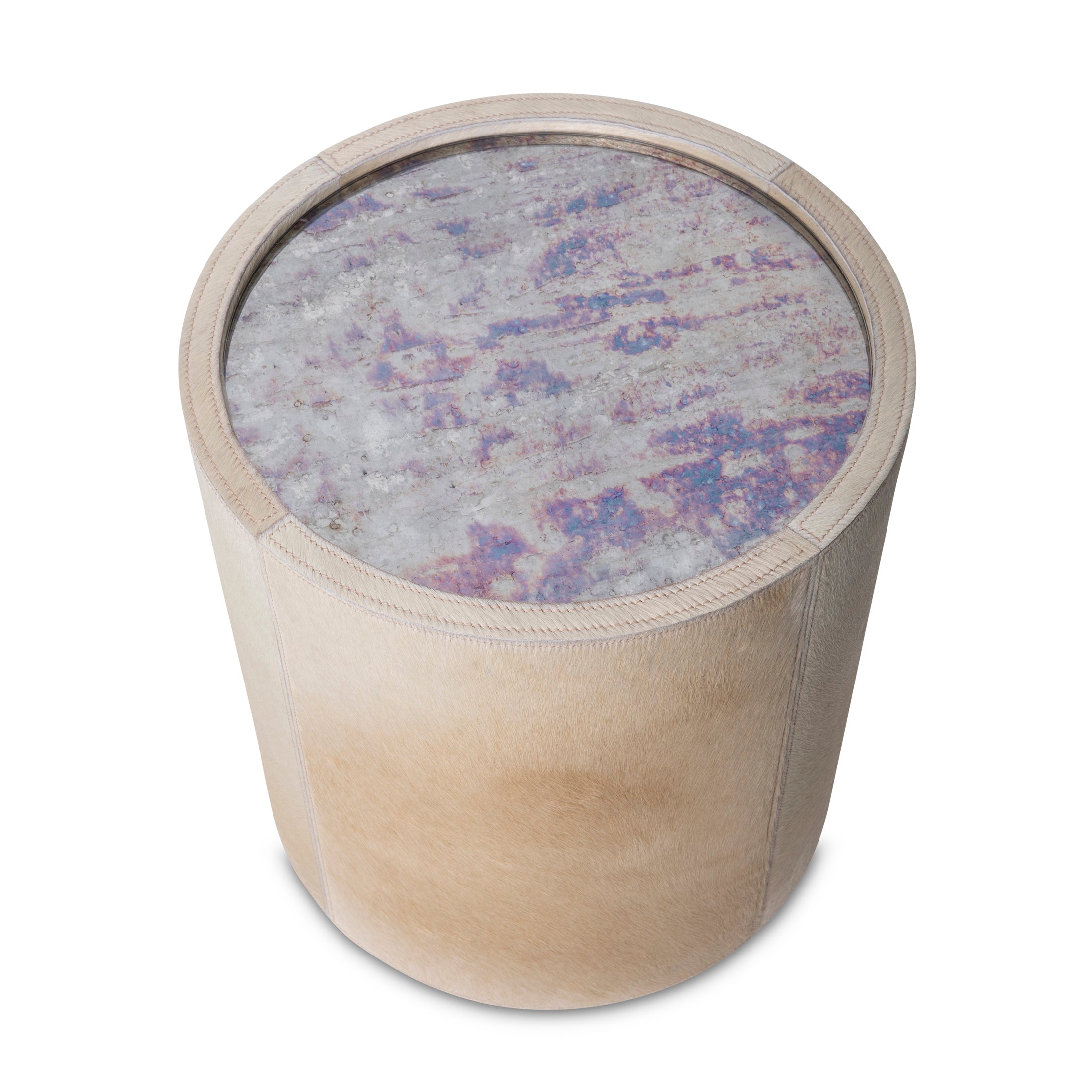 Nyla Table - Cream Cow Hide