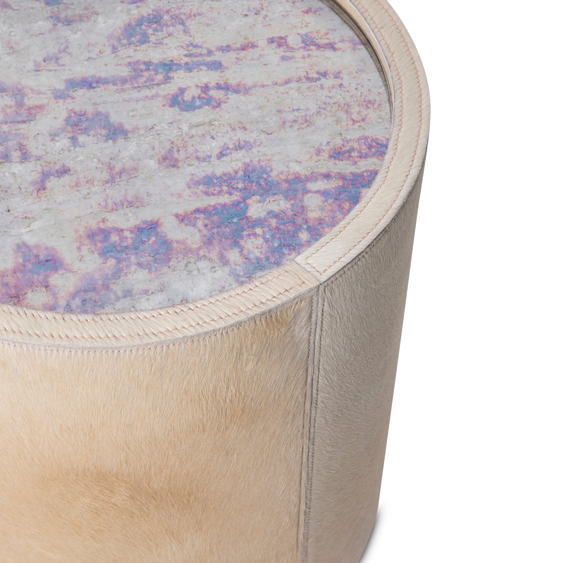 Nyla Table - Cream Cow Hide