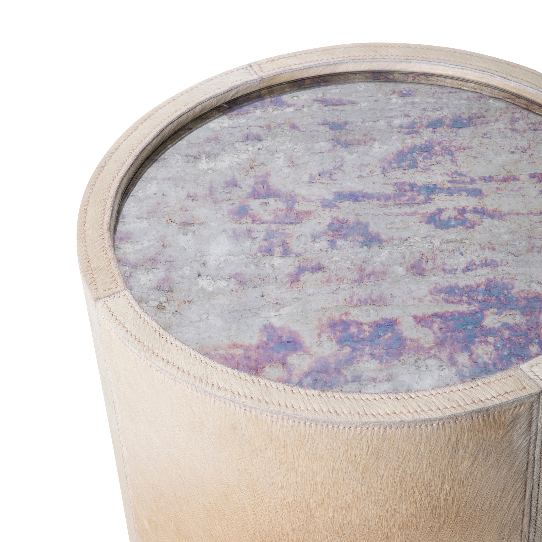 Nyla Table - Cream Cow Hide