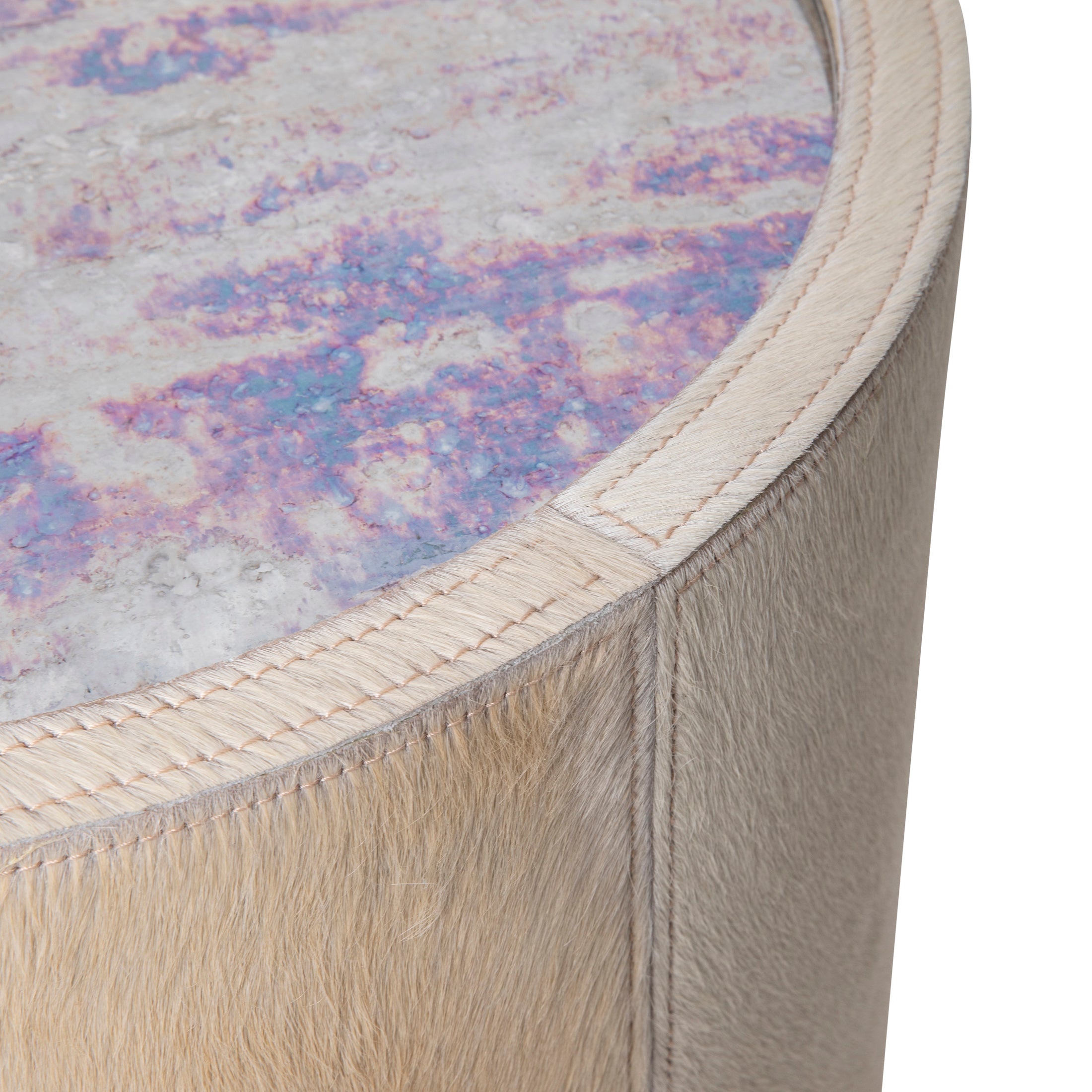 Nyla Table - Cream Cow Hide