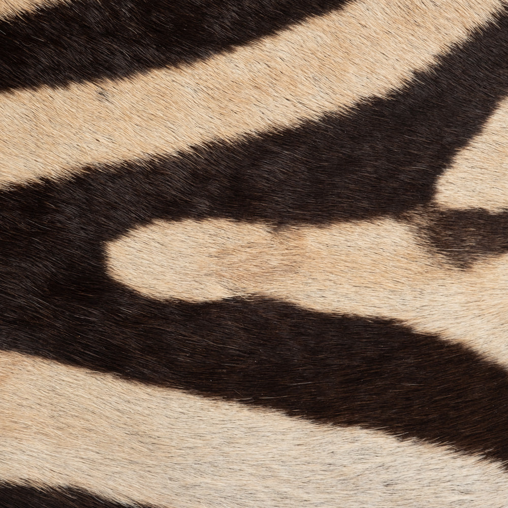 Large Round Zebra Hide Ottoman