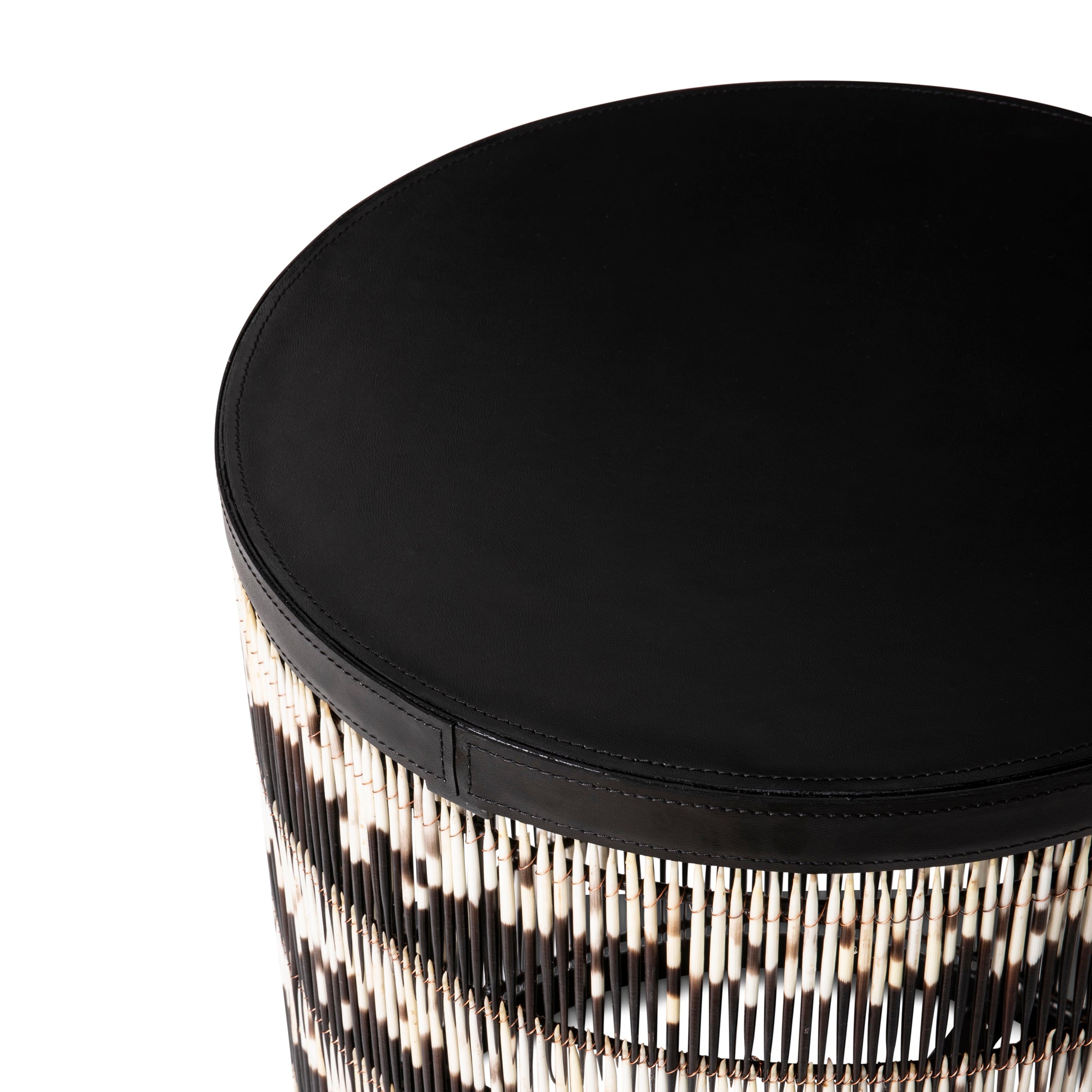 Porcupine Quill Cylinder Side Table