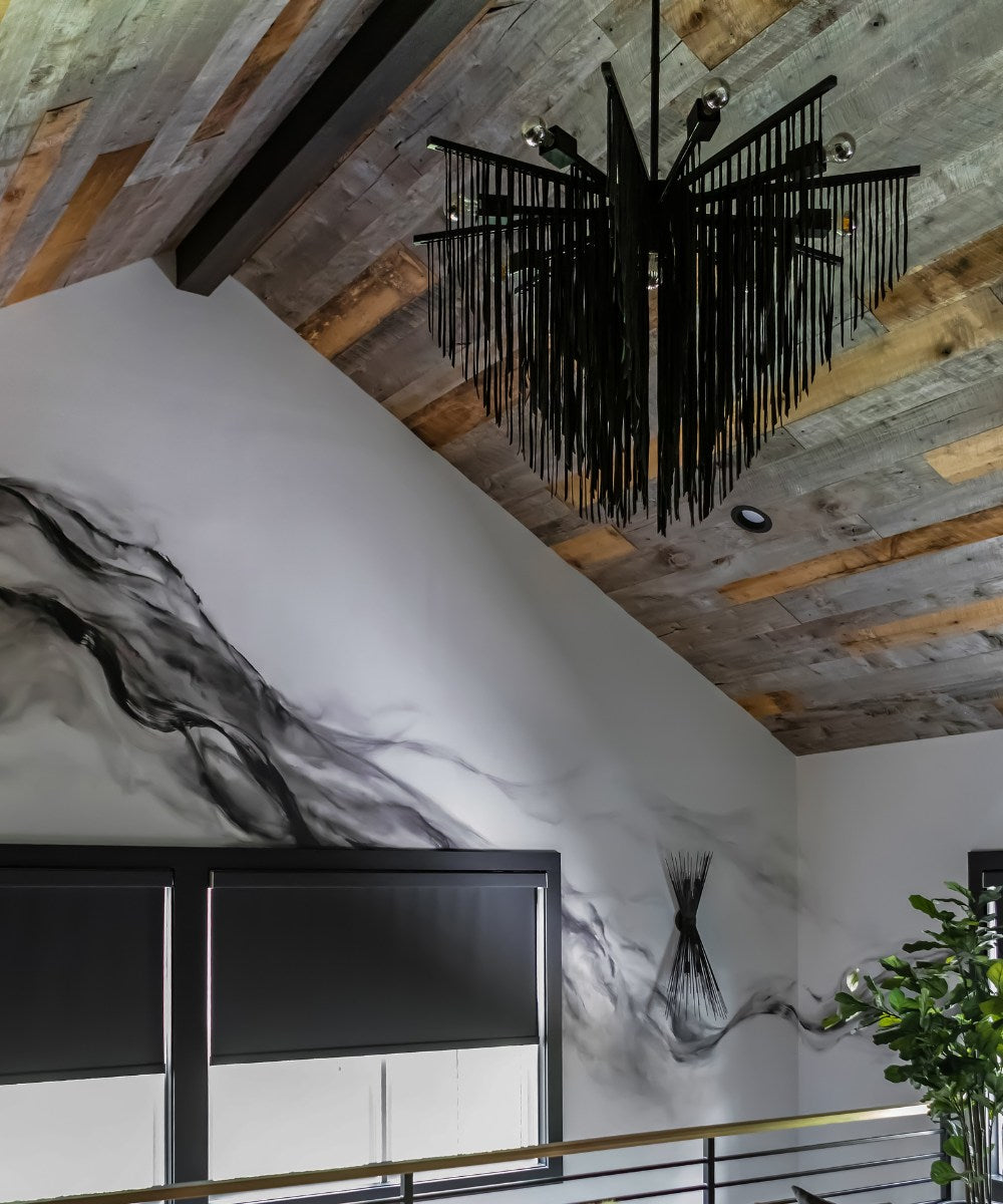 Large Starling Leather Chandelier