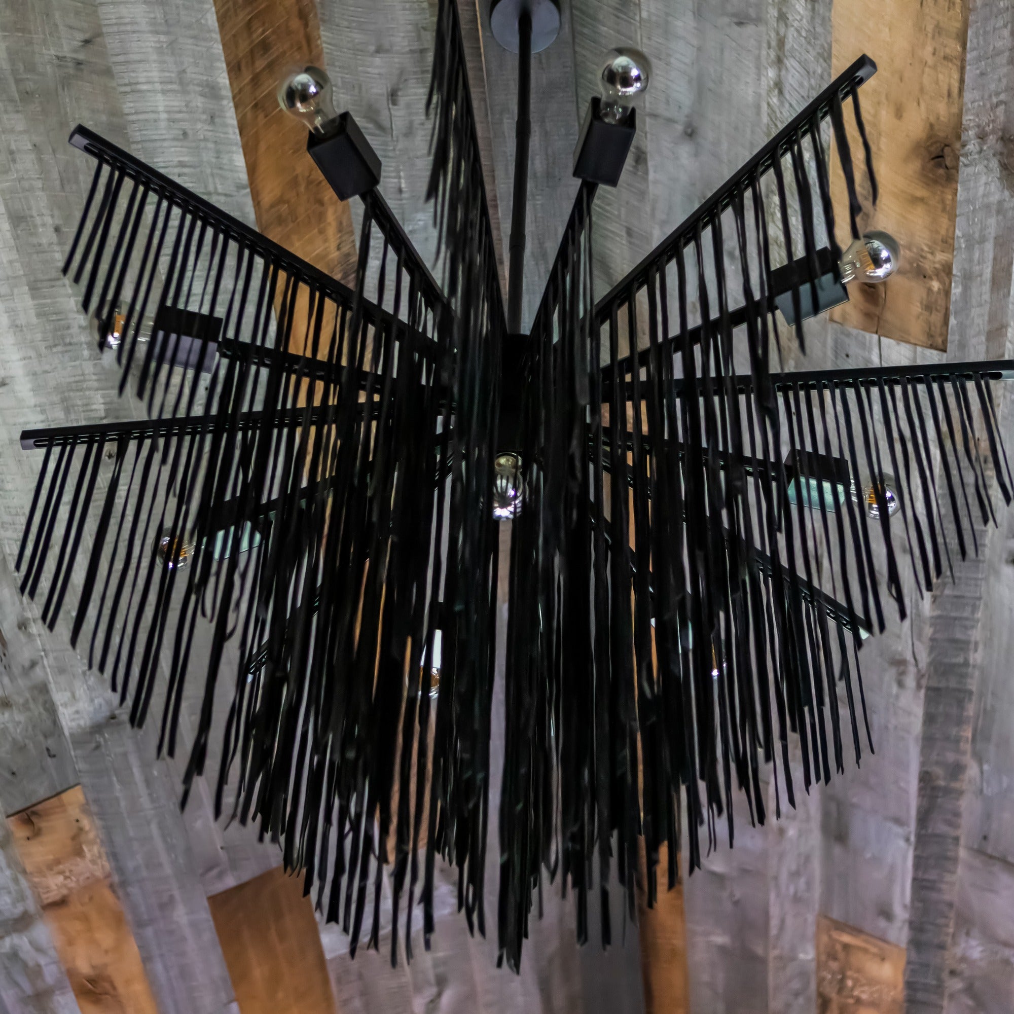 Large Starling Leather Chandelier