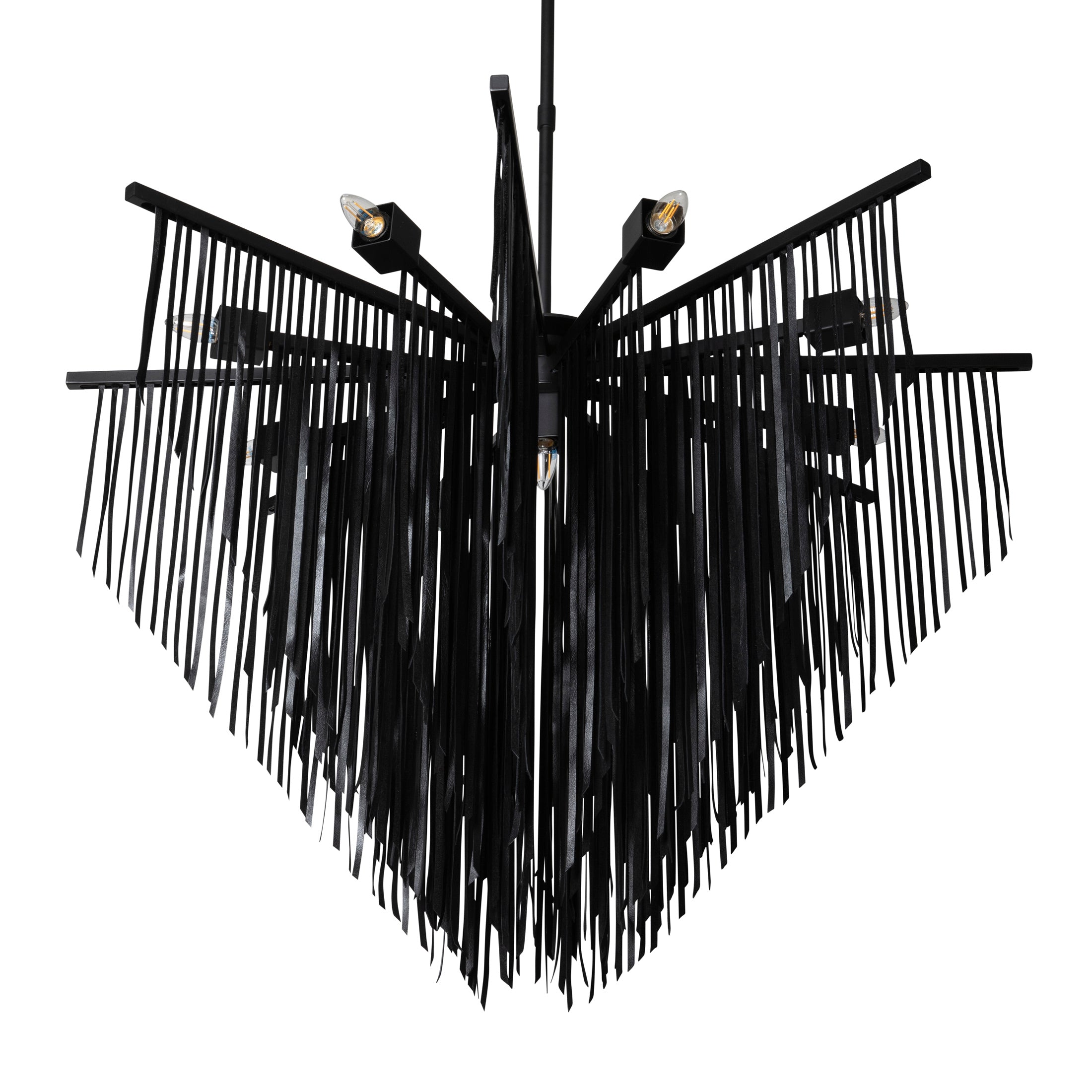 Large Starling Leather Chandelier