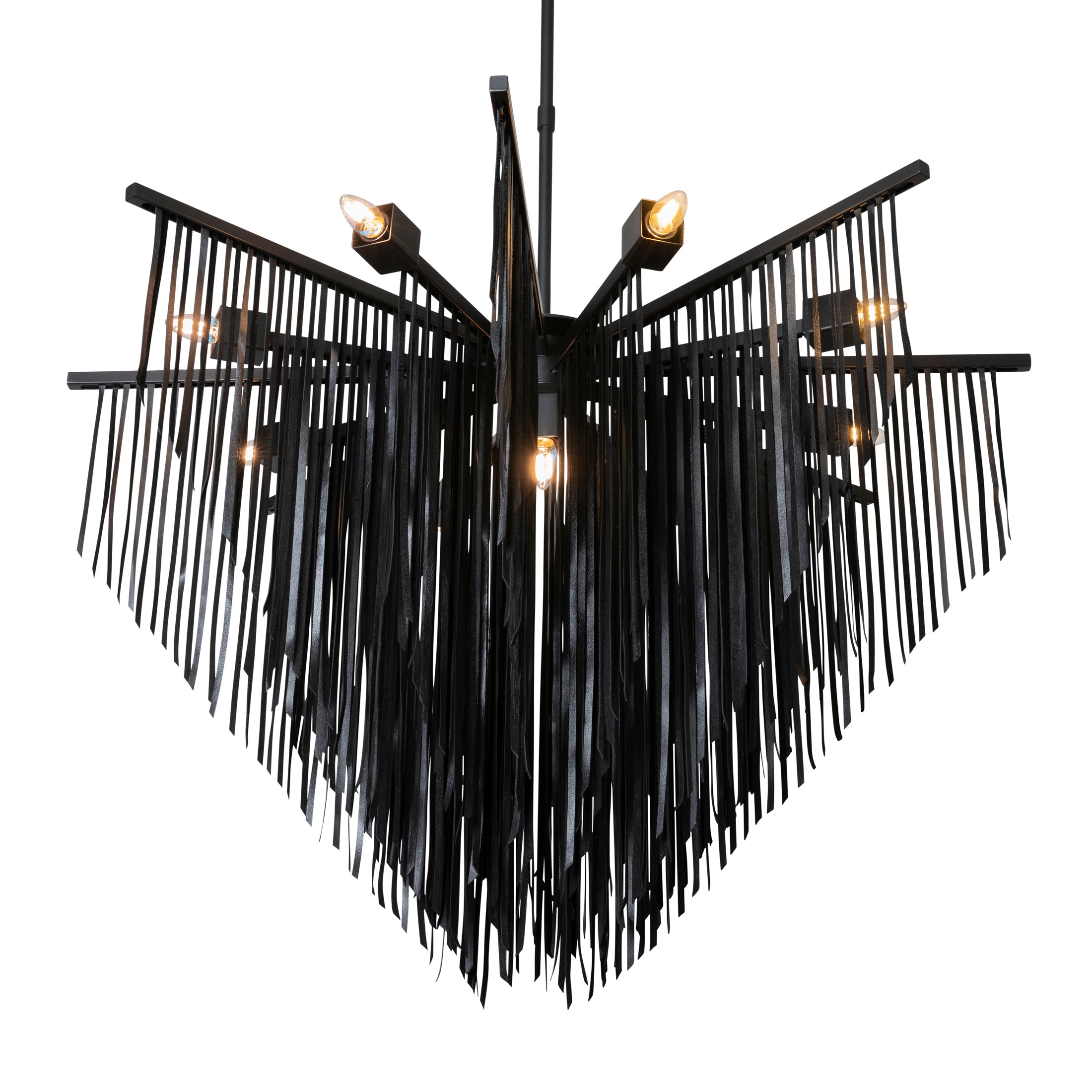 Large Starling Leather Chandelier