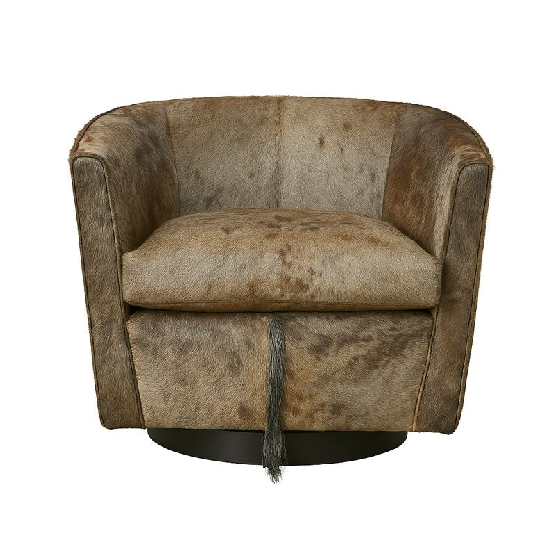 Wildebeest Hide Swivel Chair